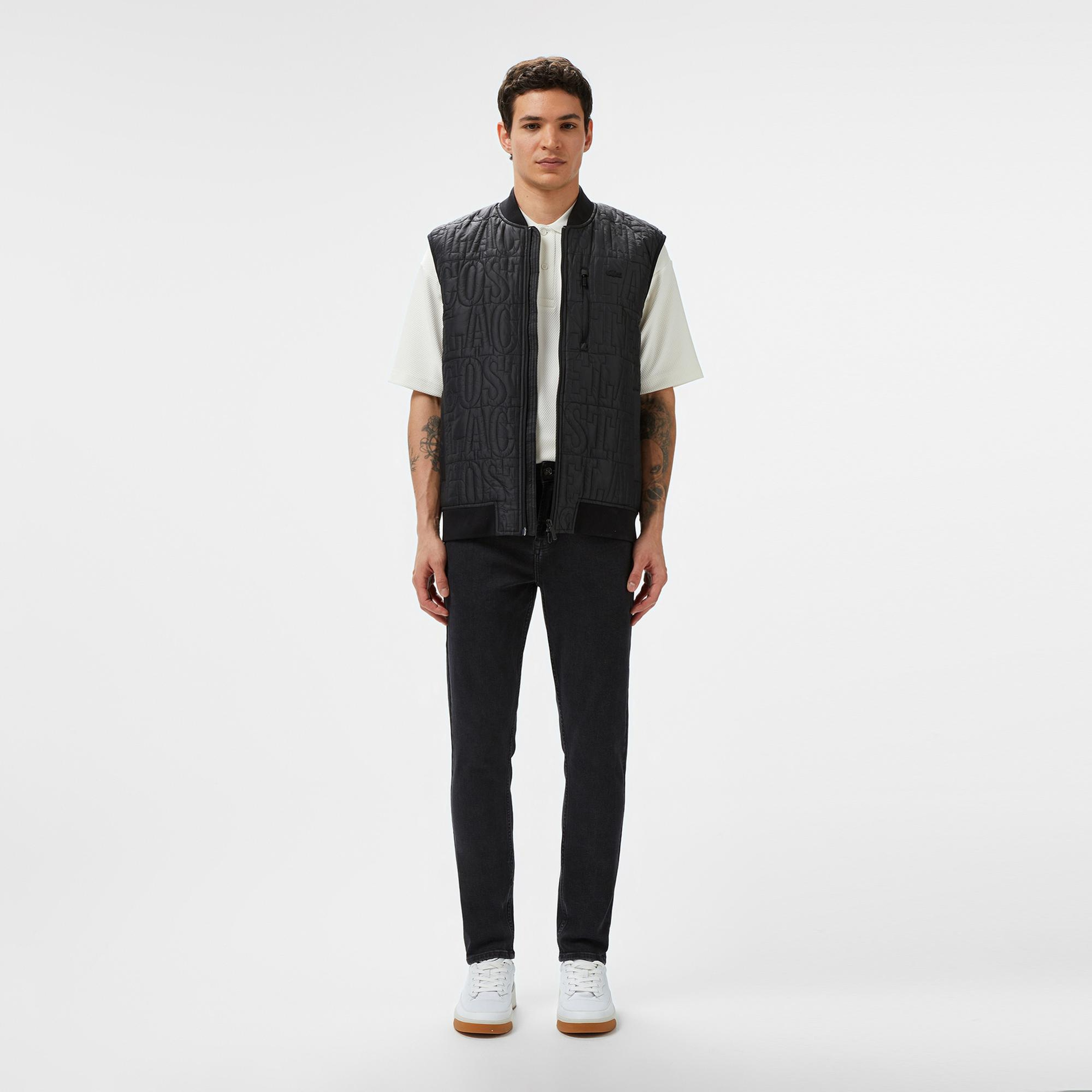 Lacoste Erkek Regular Fit Dik Yaka Kapitone Siyah Yelek