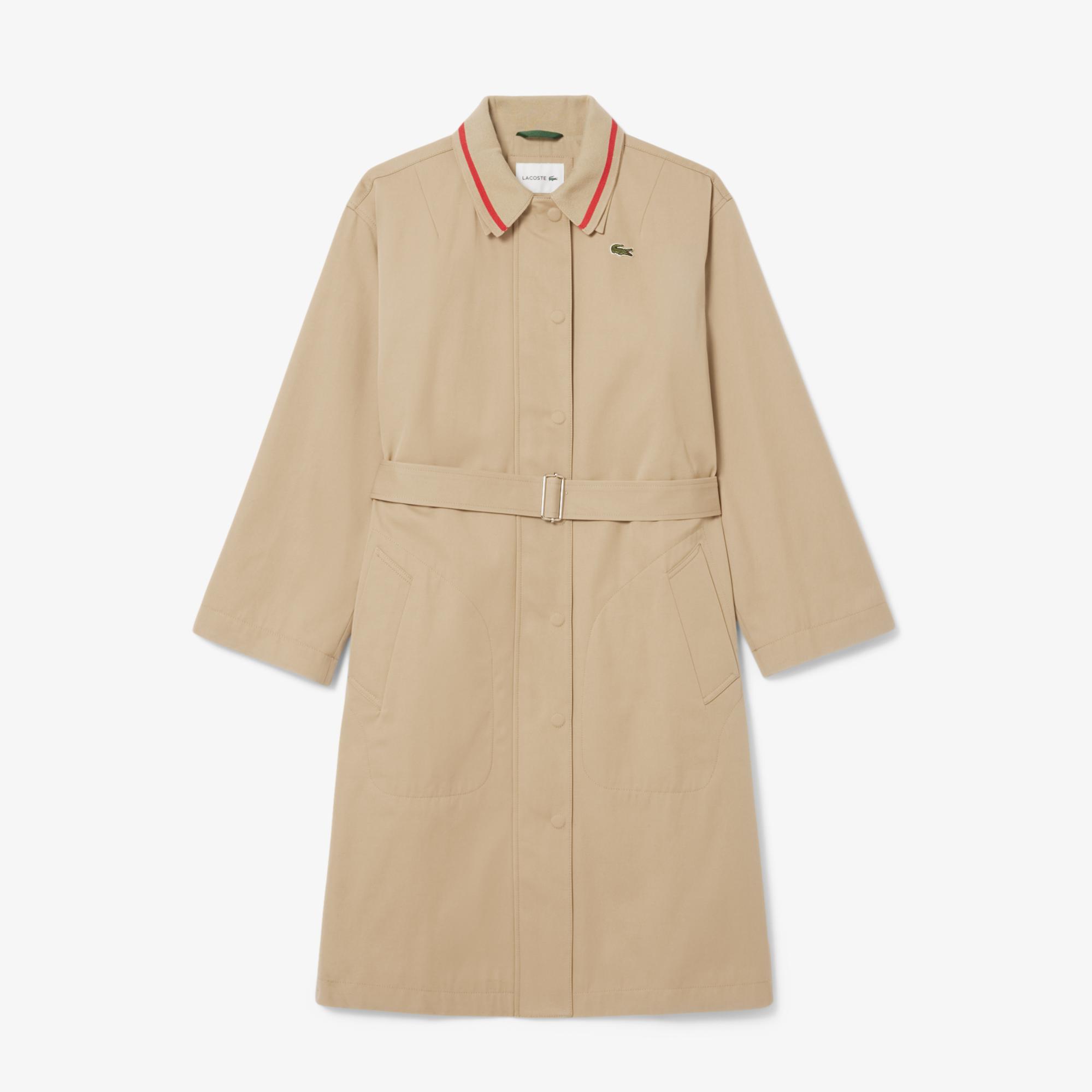 Lacoste Kadın Relaxed Fit Bej Trençkot