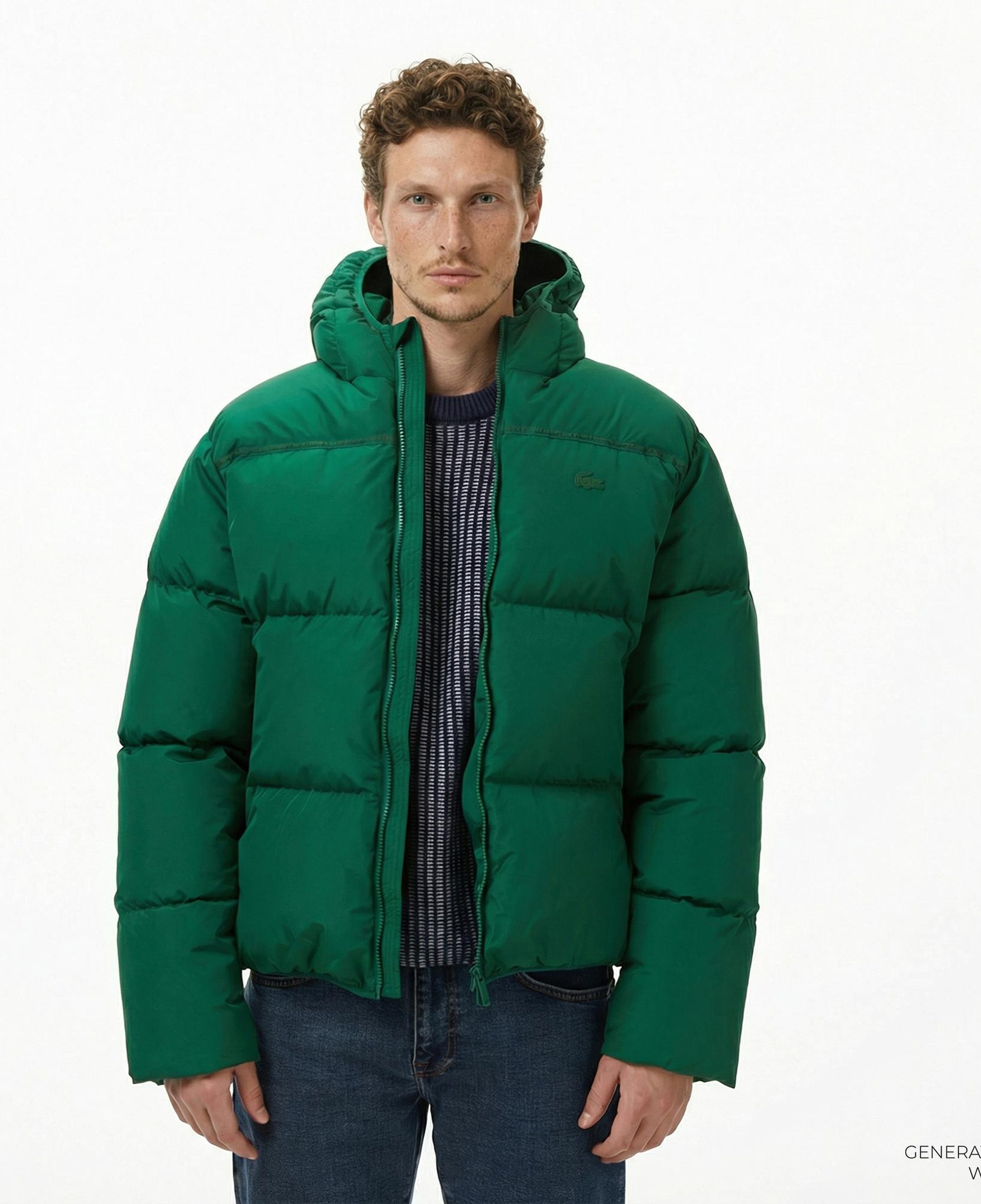 Lacoste Erkek Kapüşonlu Yeşil Mont