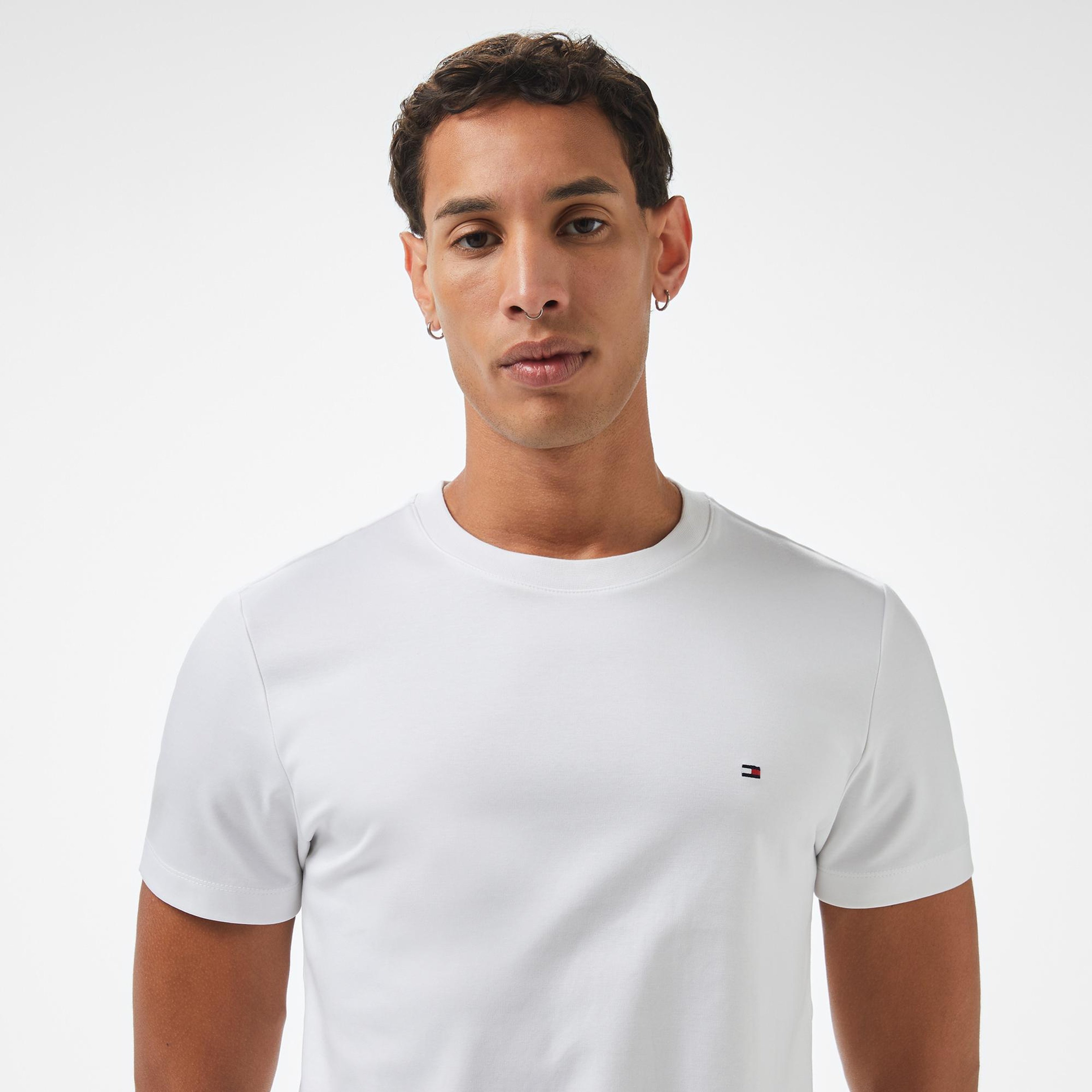 Tommy Hilfiger Elevated Essentials Erkek Beyaz T-Shirt