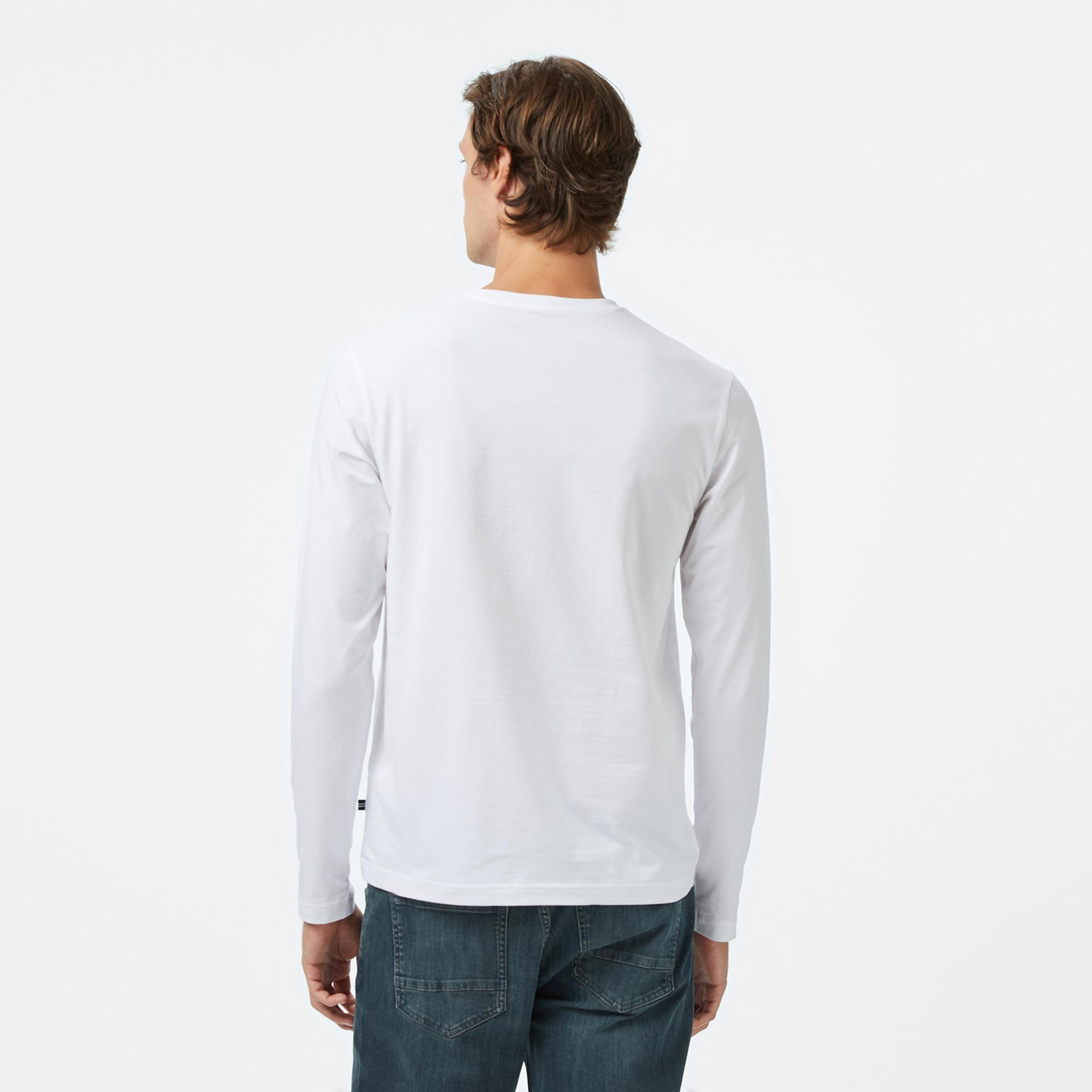 Nautica Erkek Beyaz Classic Fit Uzun Kollu T-Shirt