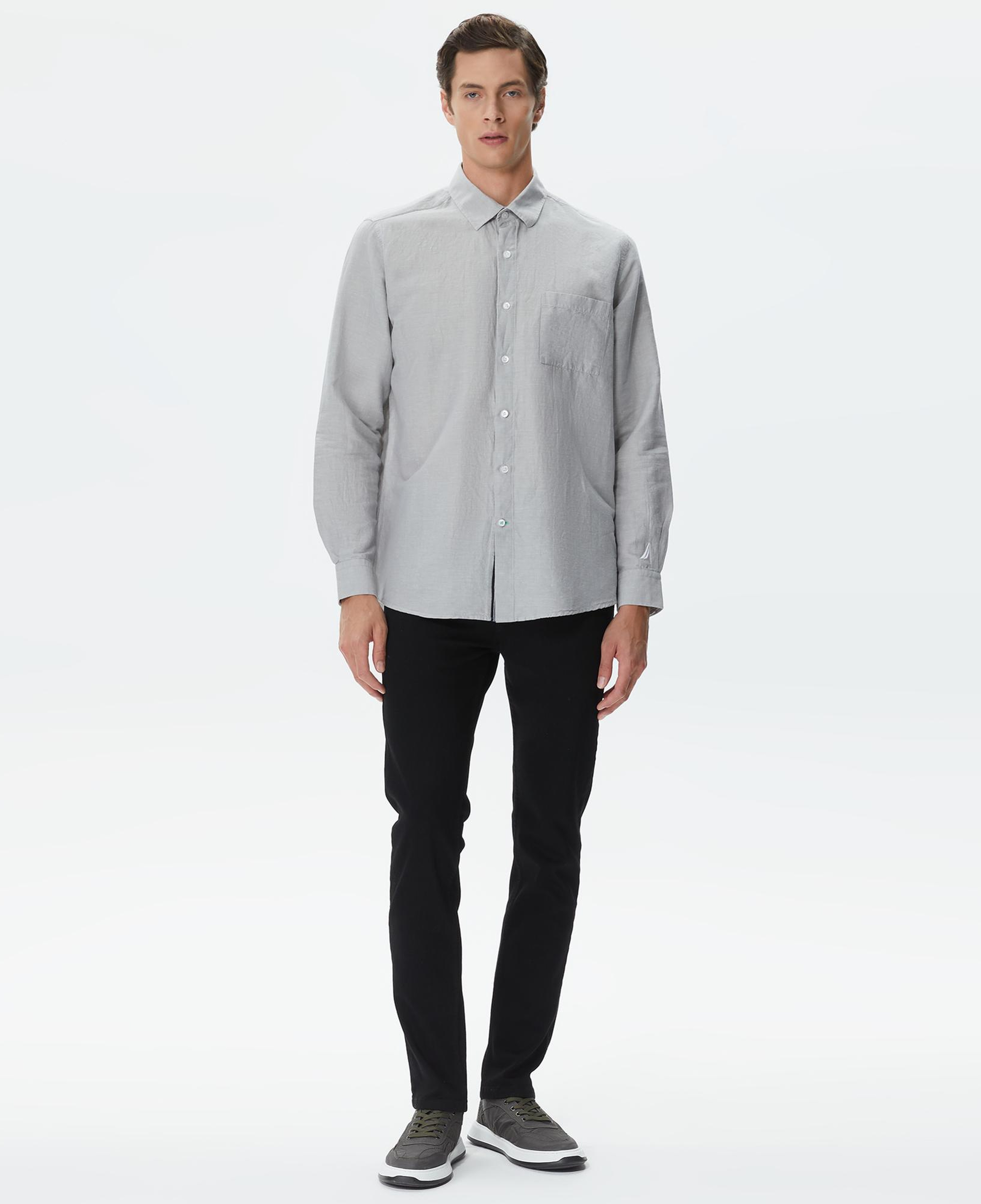 Nautica Erkek Gri Classic Fit Gömlek