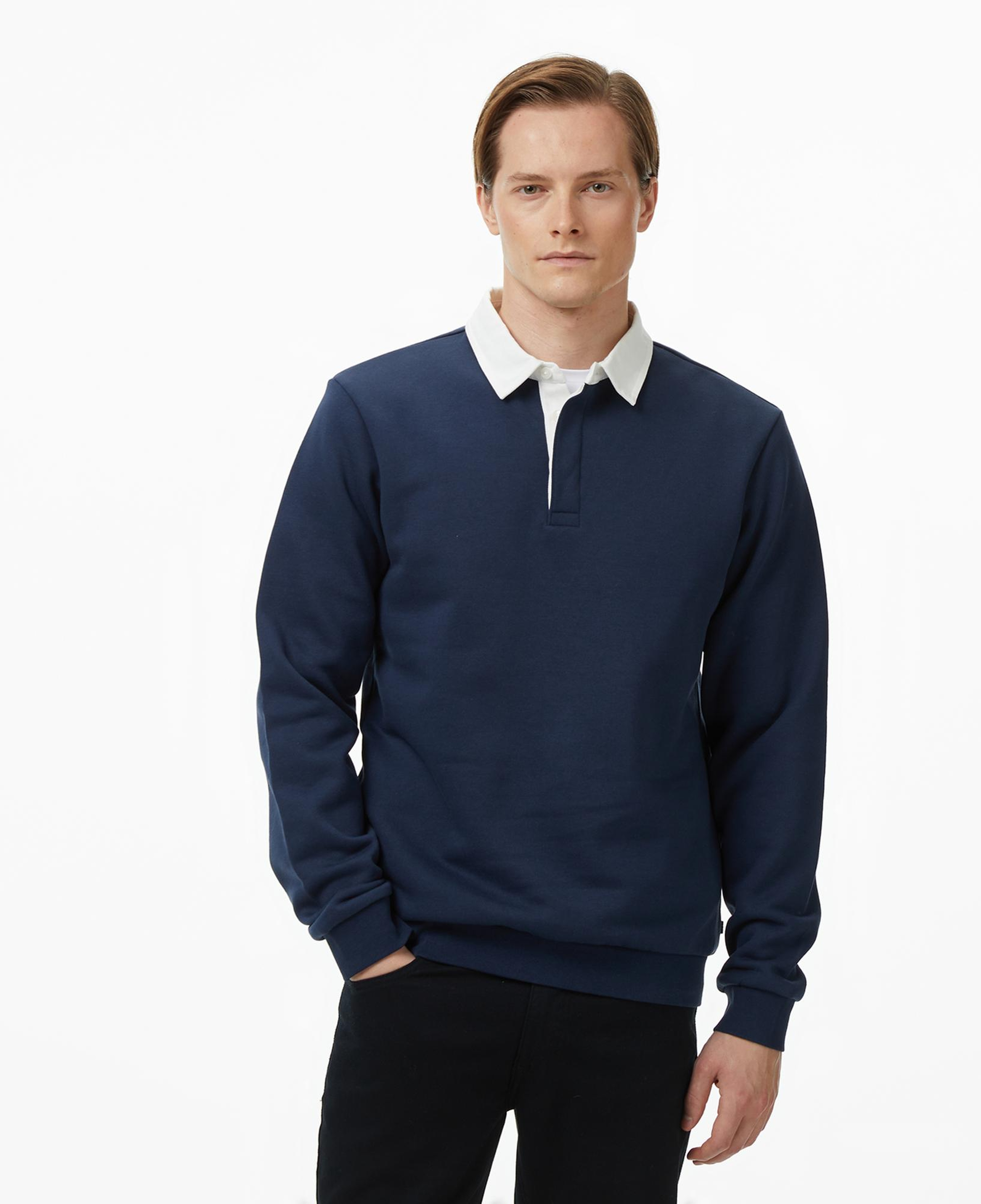 Nautica Erkek Lacivert Uzun Kollu Polo Yaka T-Shirt