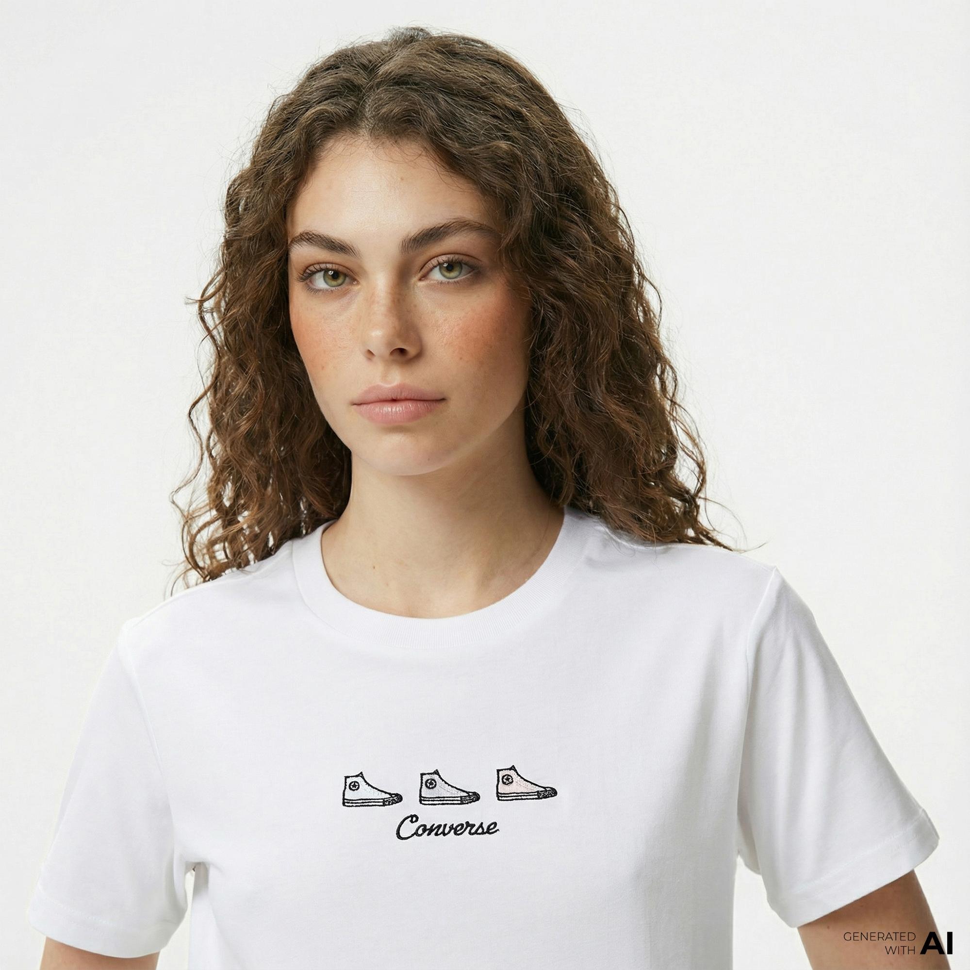 Converse Kadın Beyaz T-Shirt