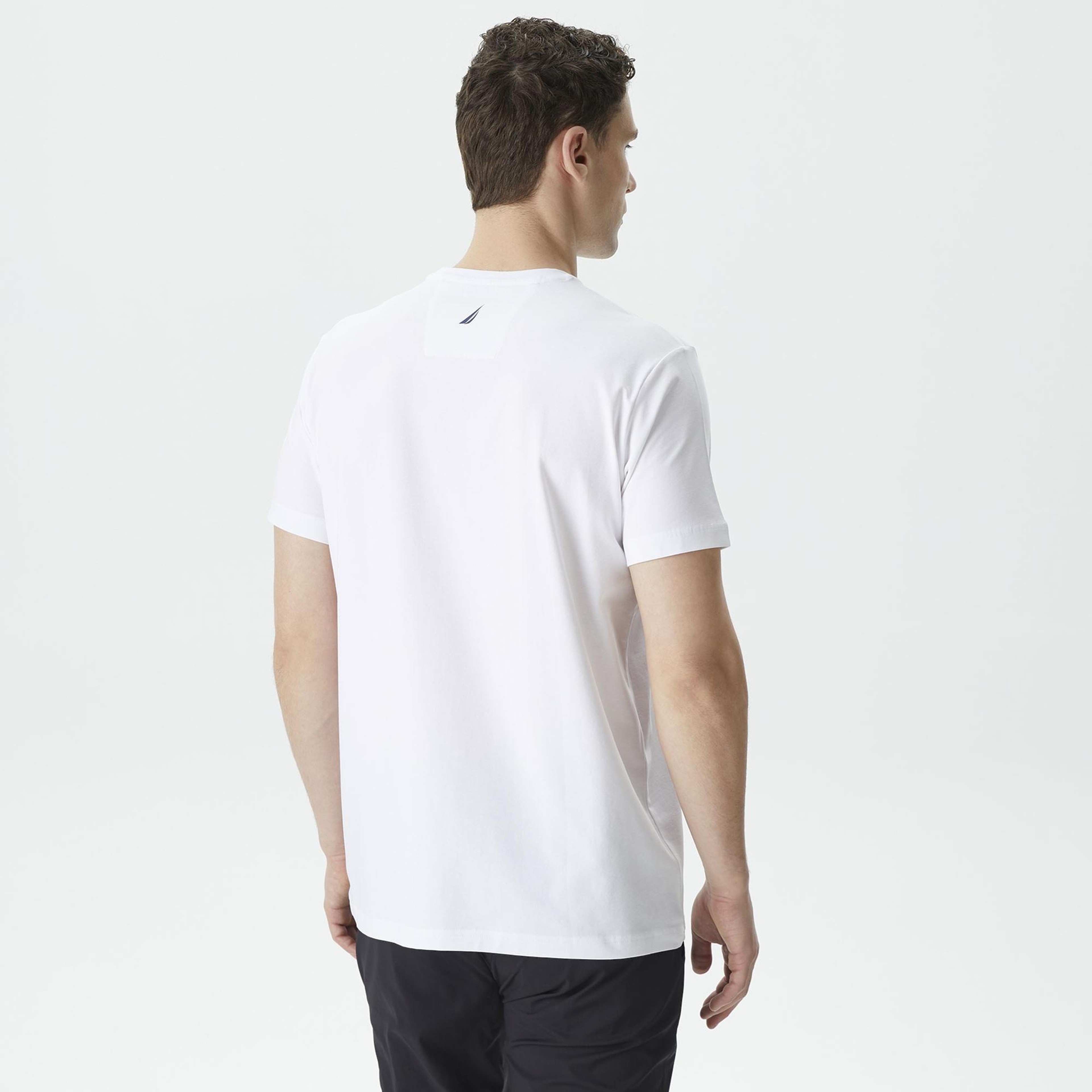 Nautica Erkek Beyaz Standart Fit T-Shirt
