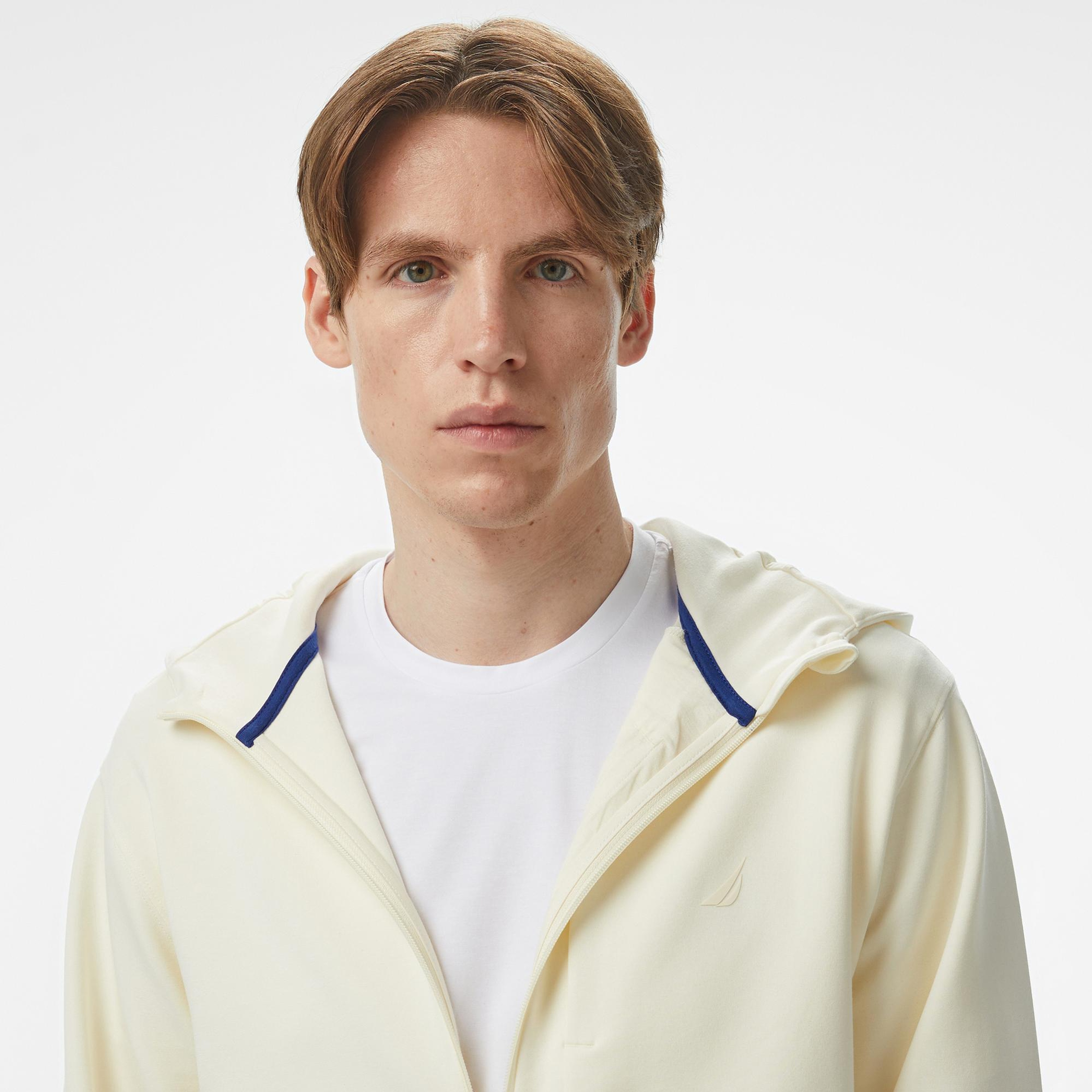 Nautica Erkek Krem Rengi Regular Fit Kapüşonlu Sweatshirt