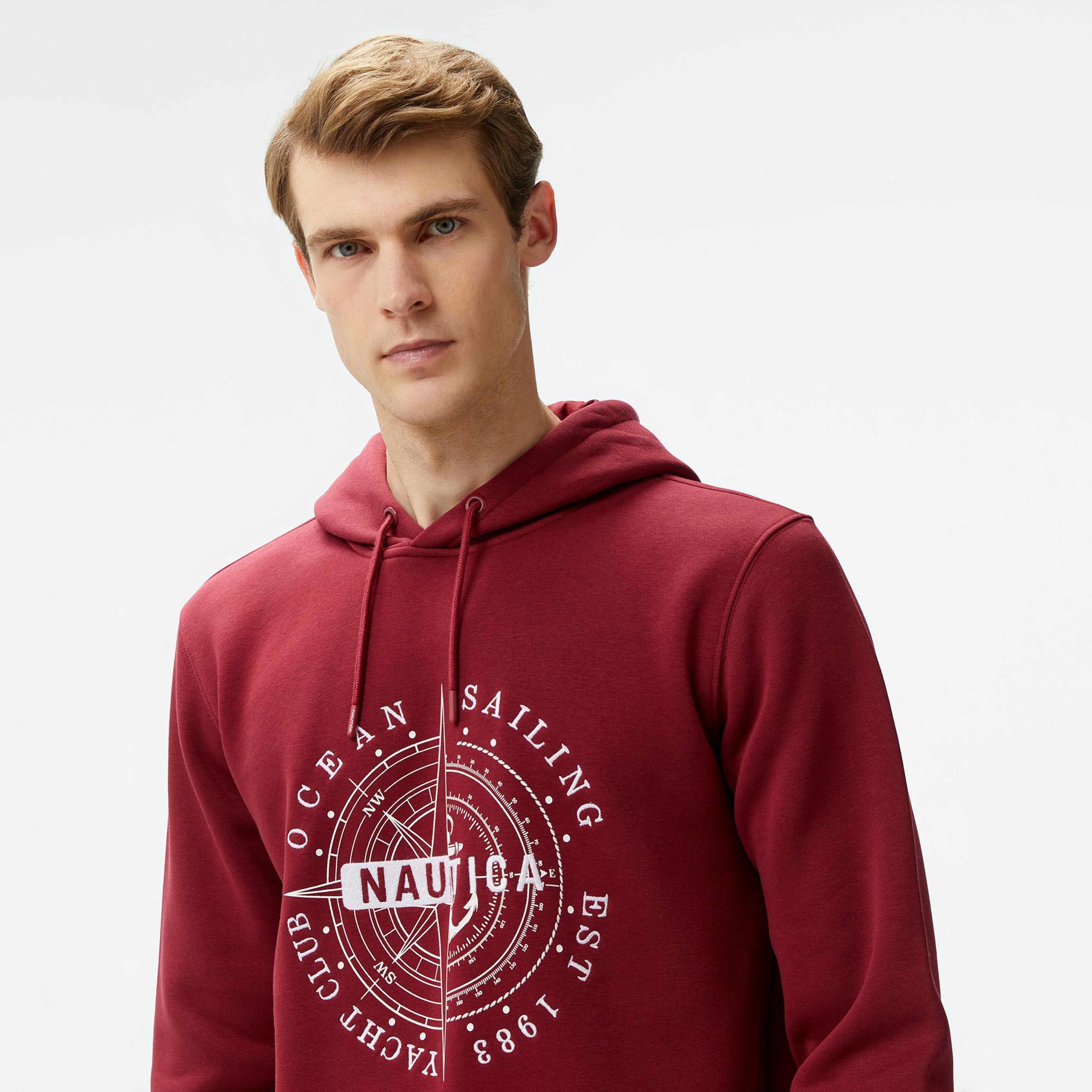 Nautica Erkek Bordo Regular Fit Sweatshirt
