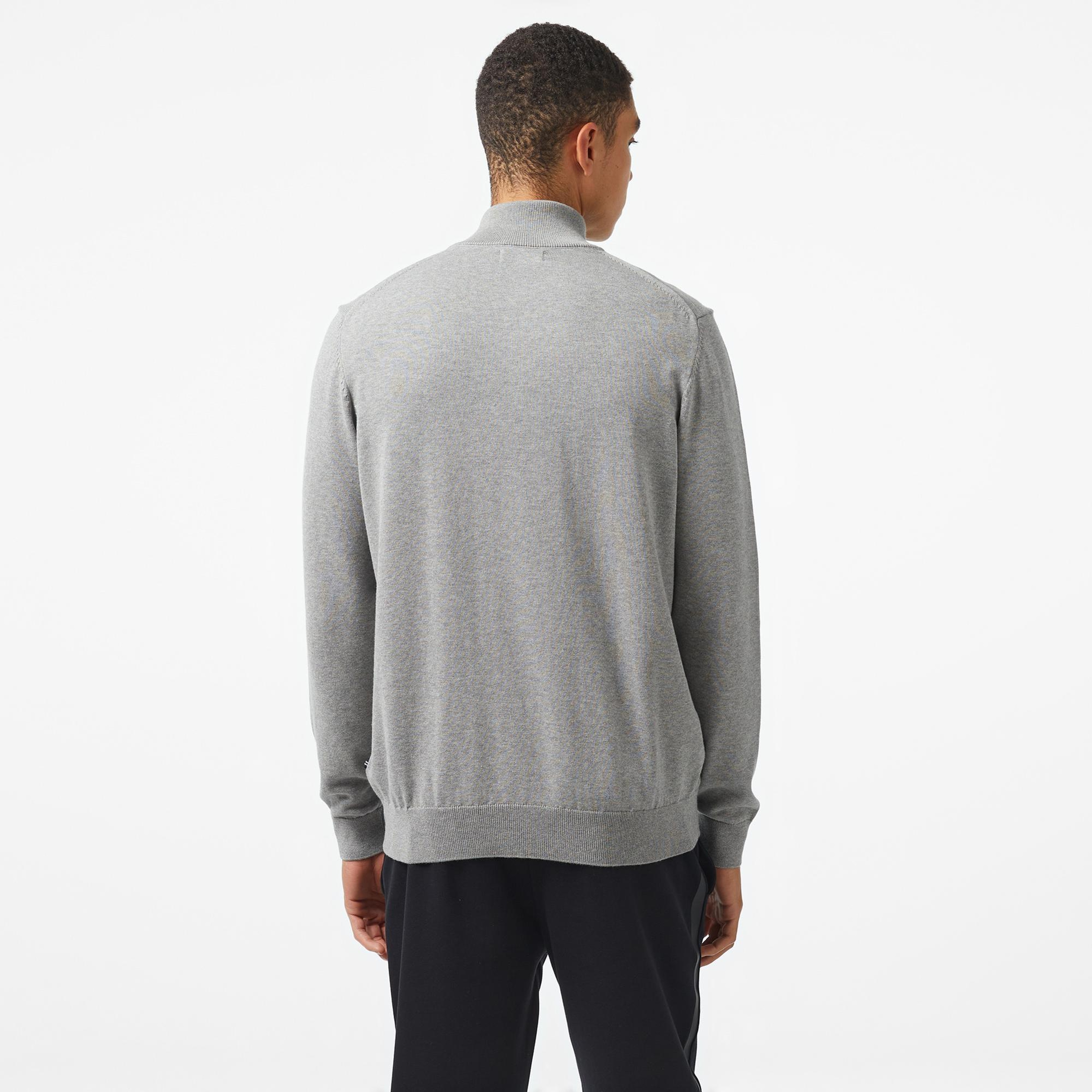 Nautica Erkek Gri Standart Fit Dik Yakalı Kazak