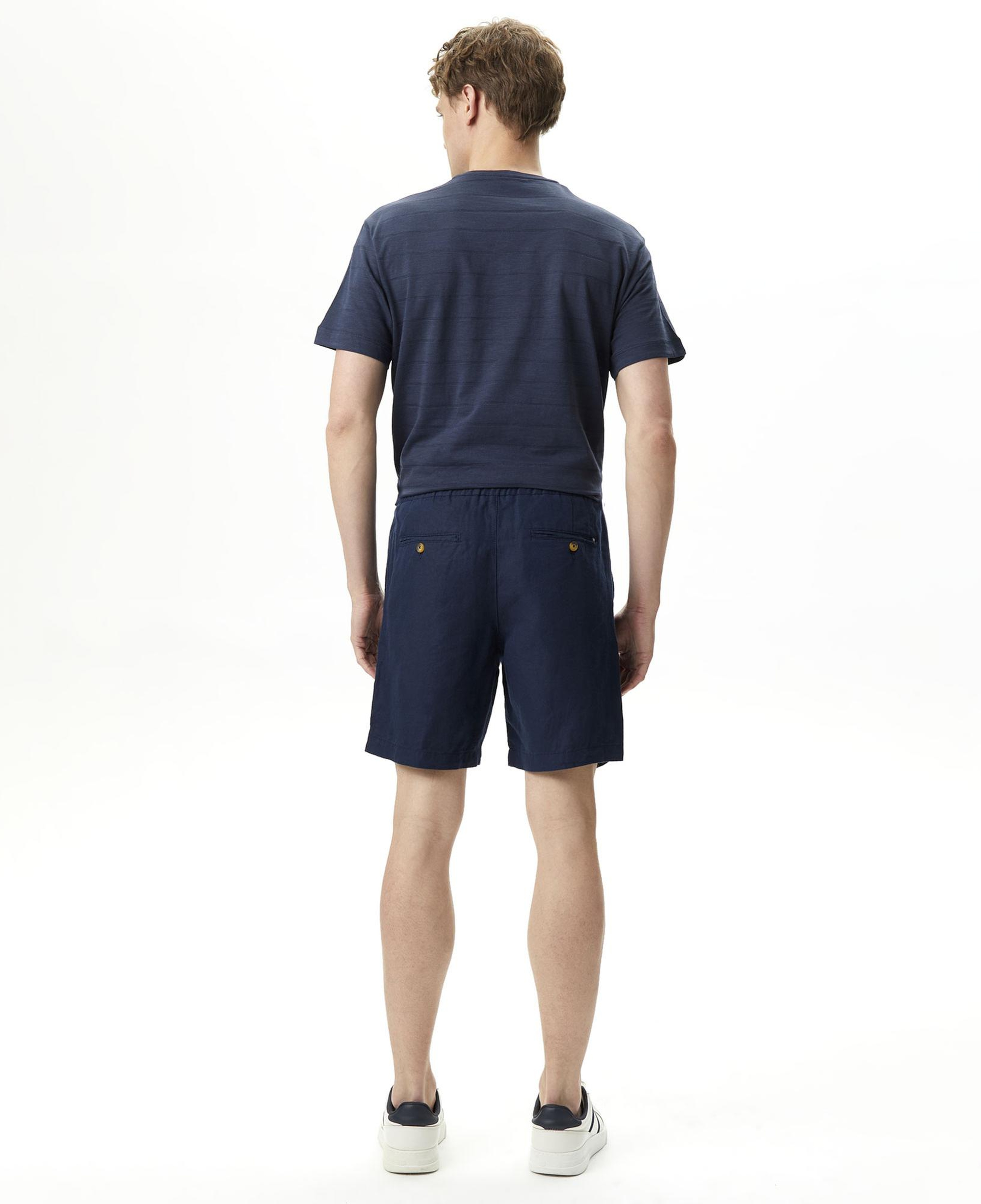 Nautica Erkek Lacivert Classic Fit Keten Bermuda