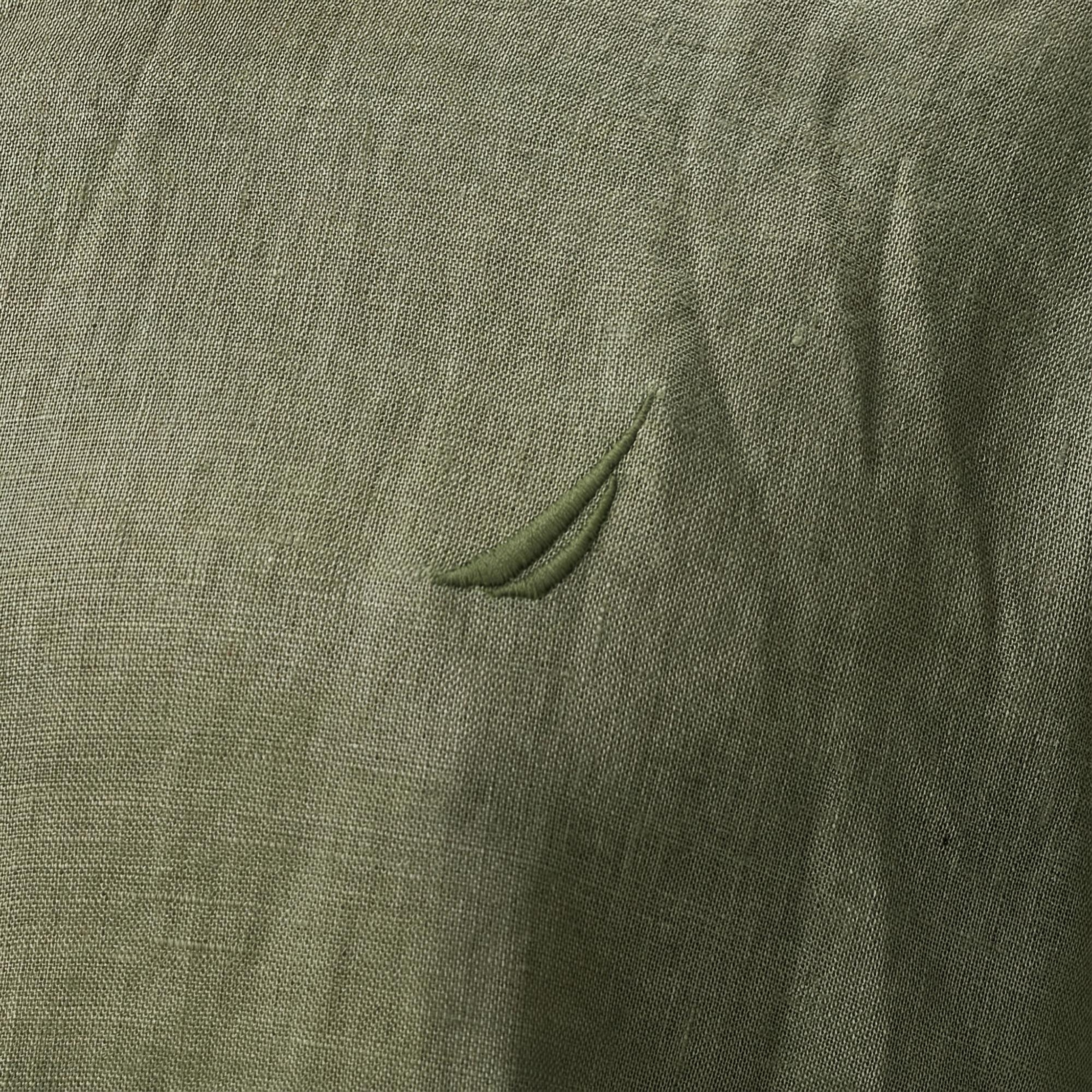 Nautica Erkek Yeşil Classic Fit Keten Gömlek