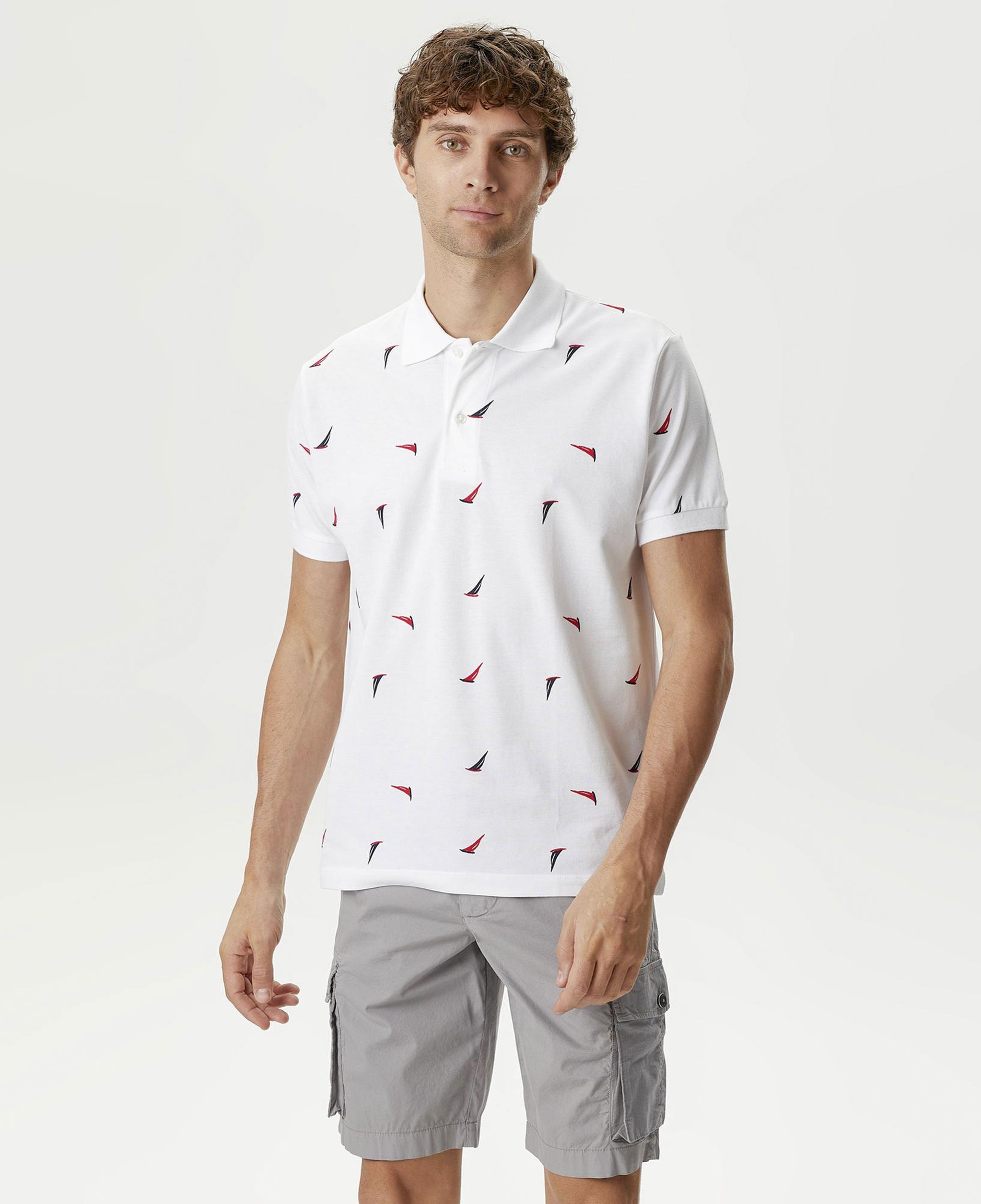 Nautica Erkek Beyaz Classic Fit Kısa Kollu Polo Yaka T-Shirt