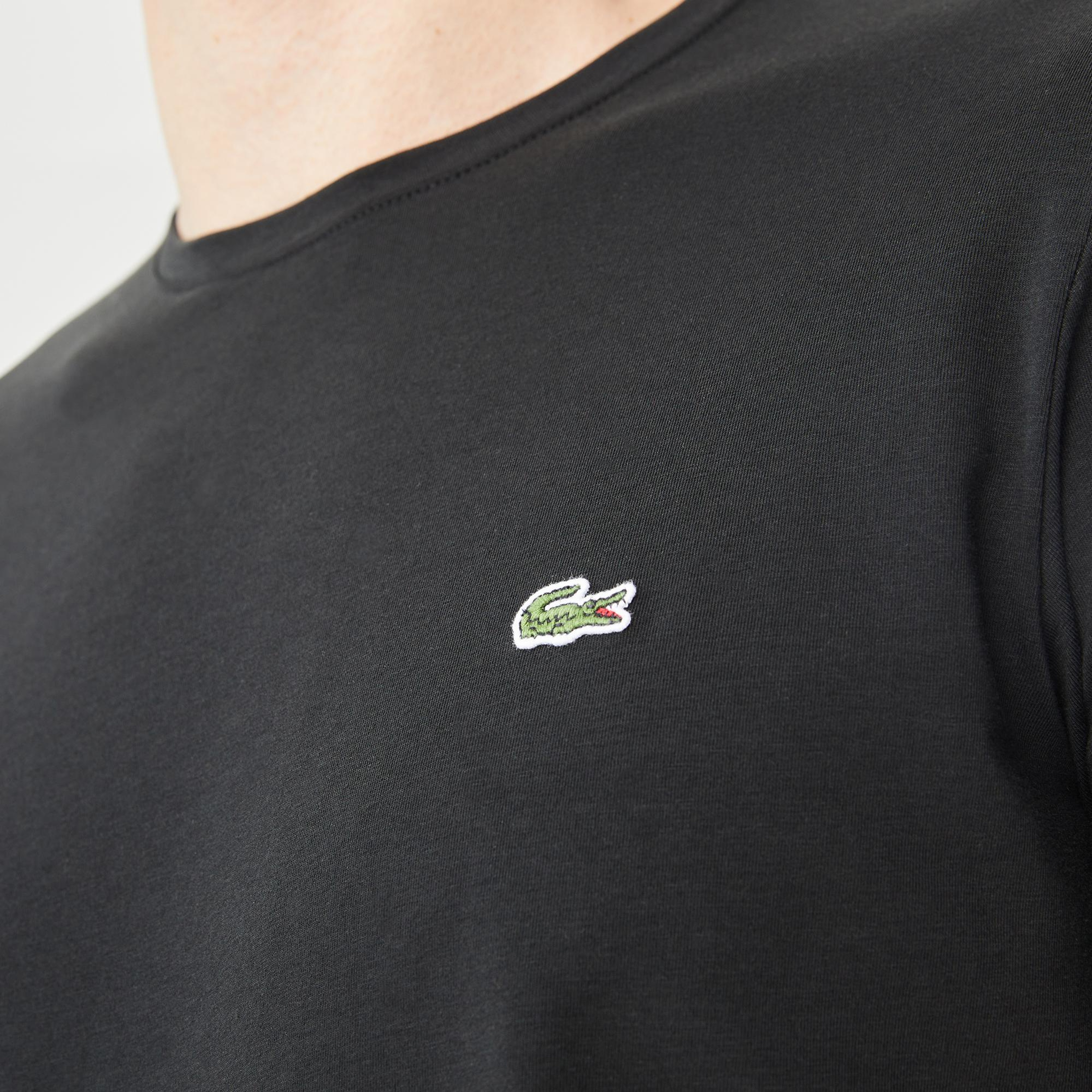Lacoste Erkek Regular Fit Uzun Kollu Bisiklet Yaka Siyah T-Shirt