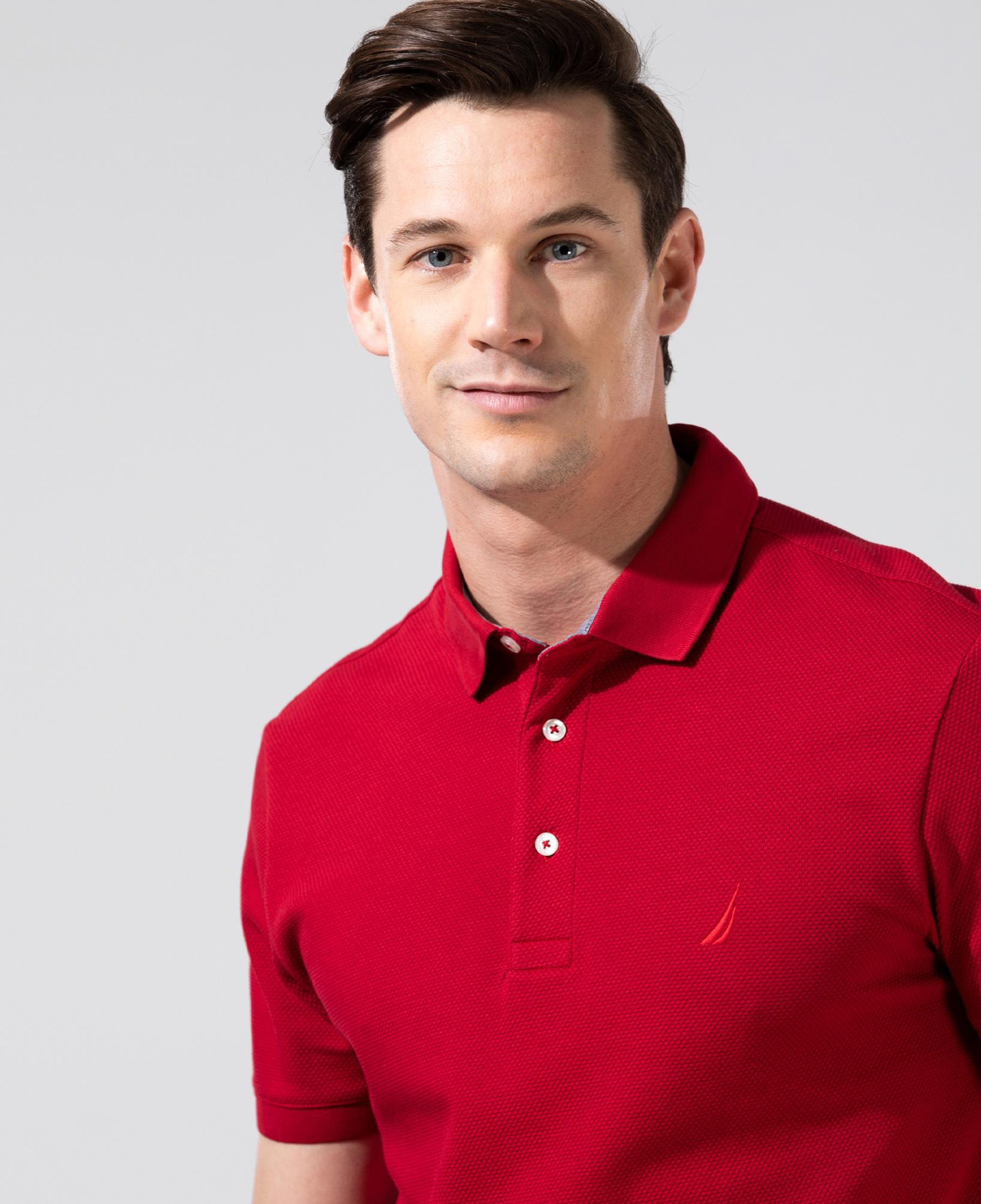 Nautica Erkek Kırmızı Slim Fit Kısa Kollu Polo Yaka T-Shirt