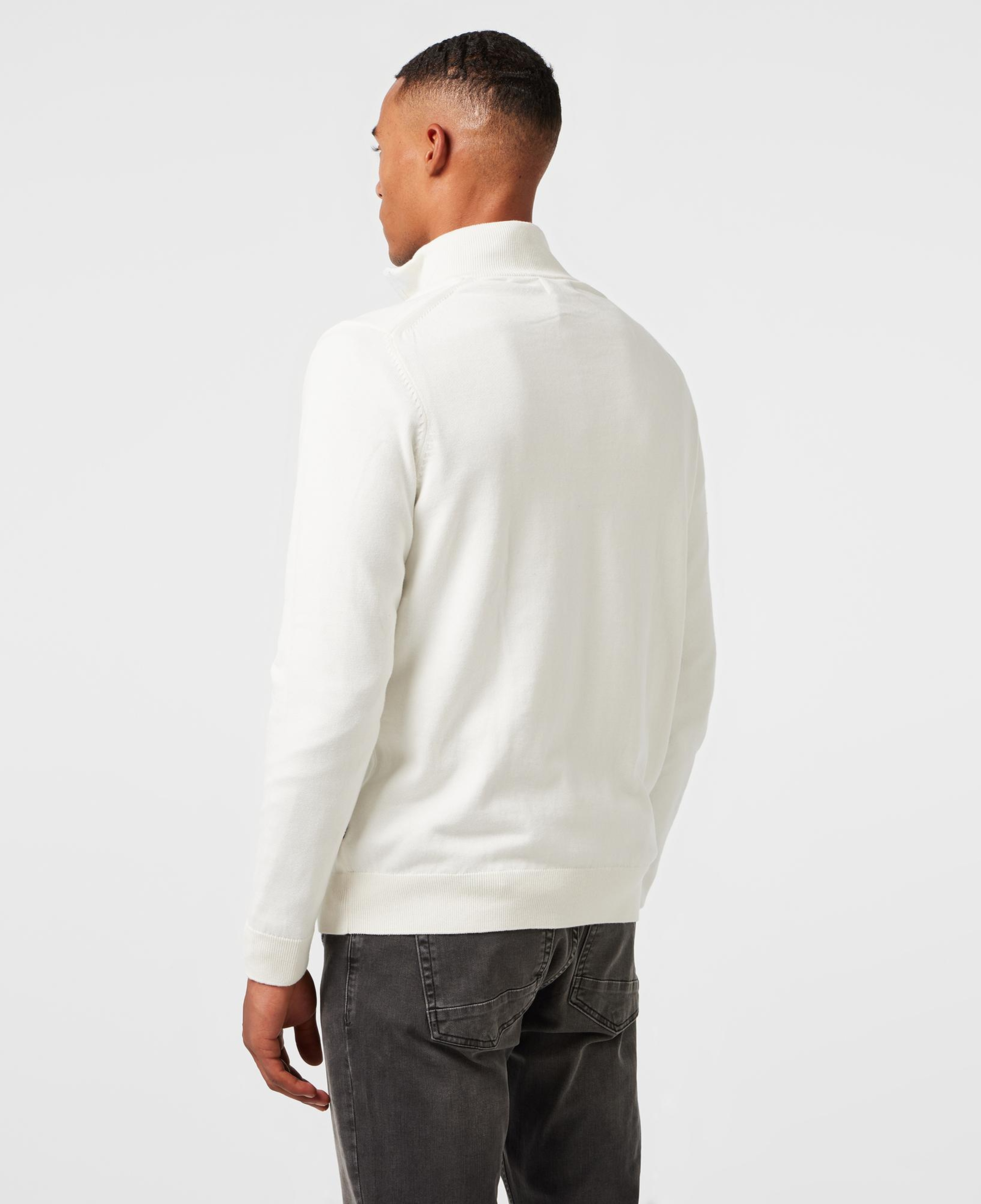 Nautica Erkek Beyaz Standart Fit Dik Yakalı Kazak