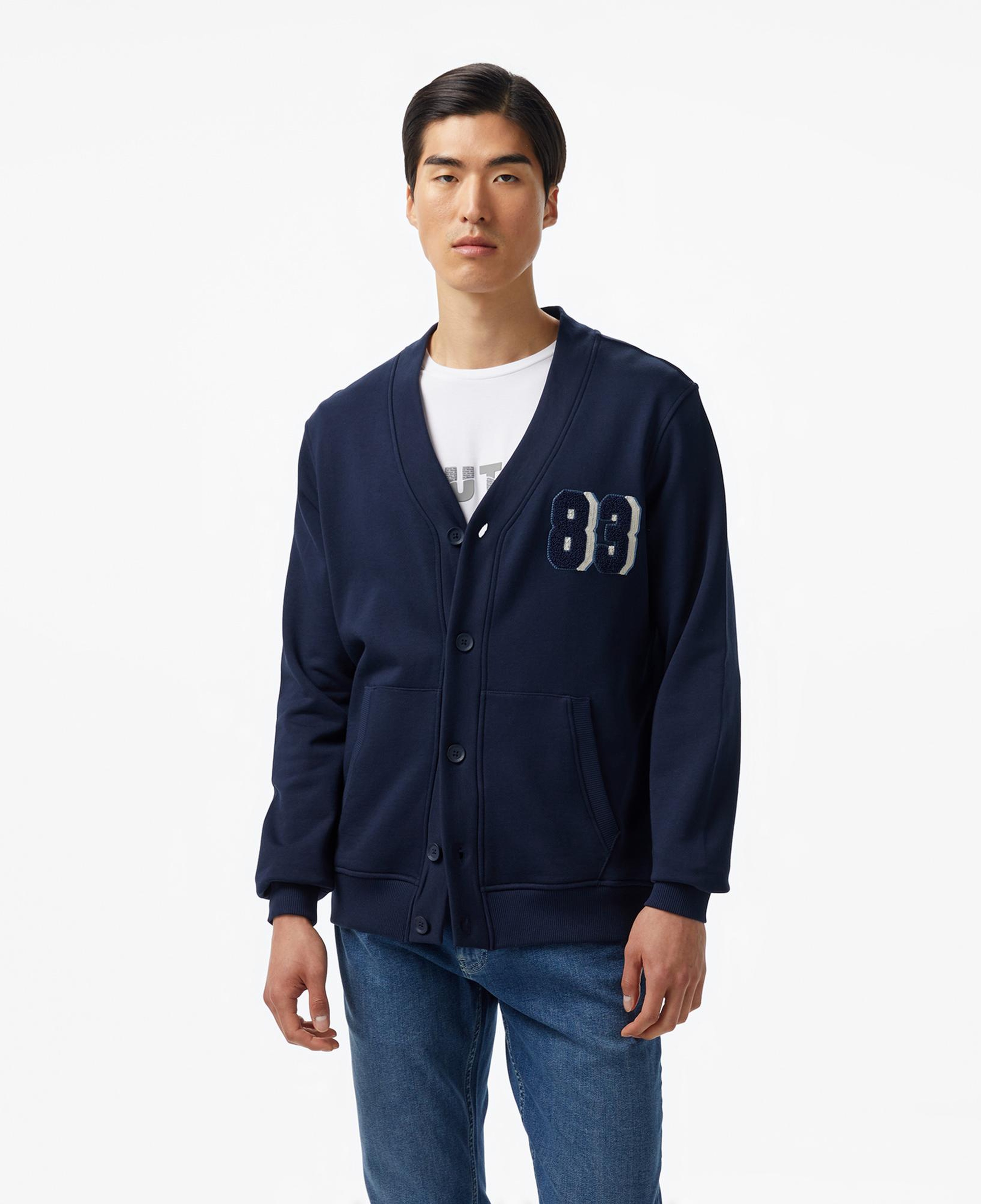 Nautica Erkek Lacivert Regular Fit V Yaka Düğmeli Hırka