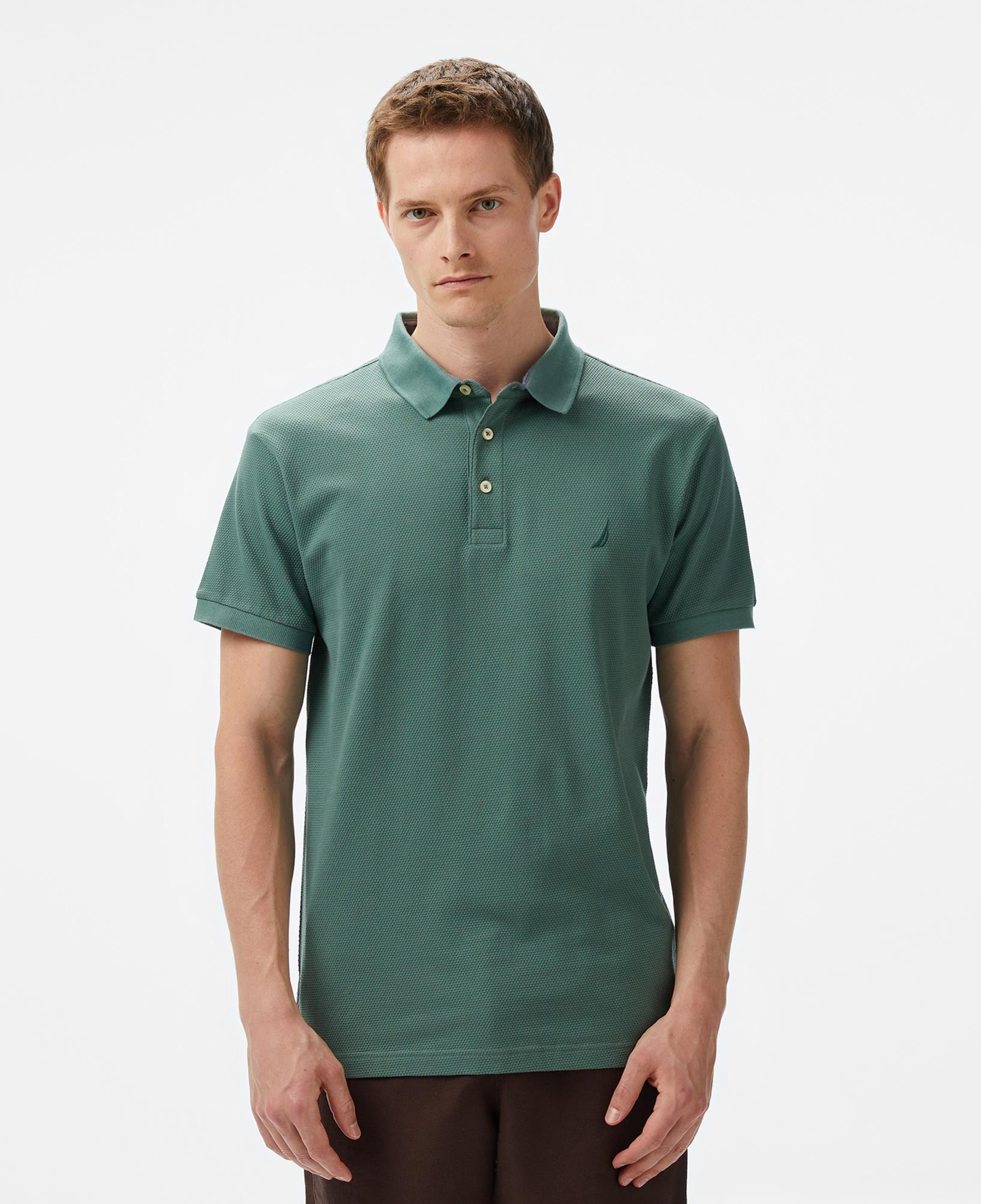 Nautica Erkek Yeşil Classic Fit Polo Yaka T-Shirt