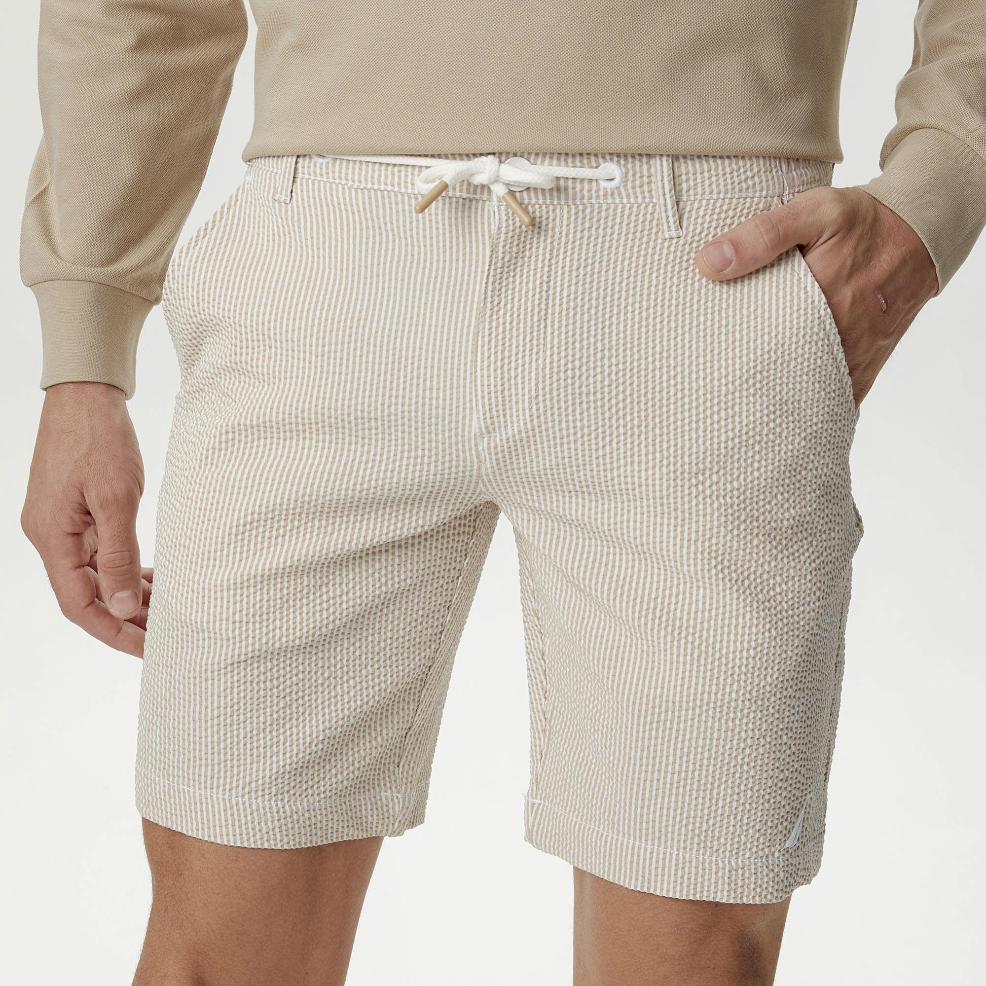 Nautica Erkek Bej Standart Fit Bermuda