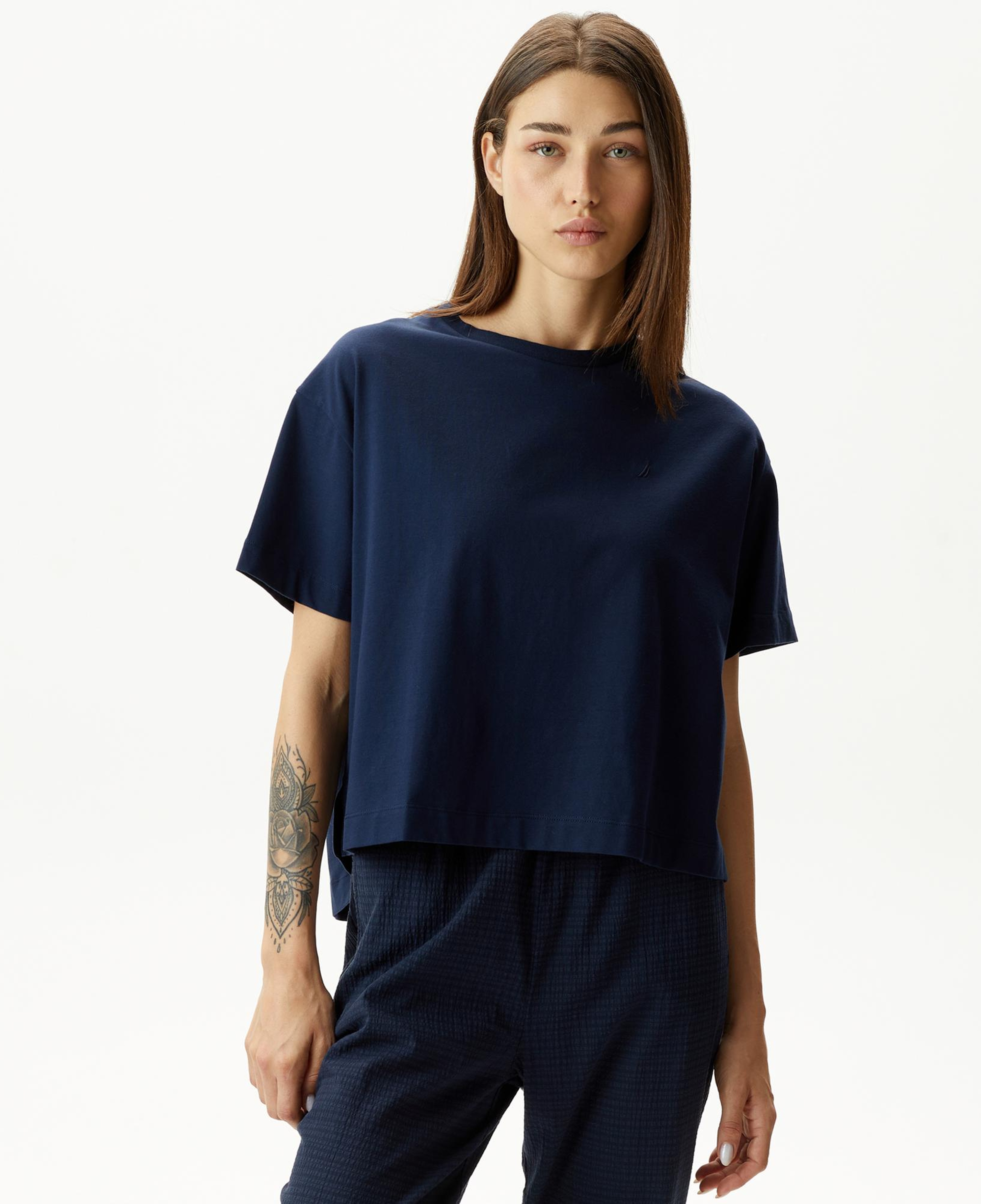Nautica Kadın Lacivert Relaxed Fit T-Shirt