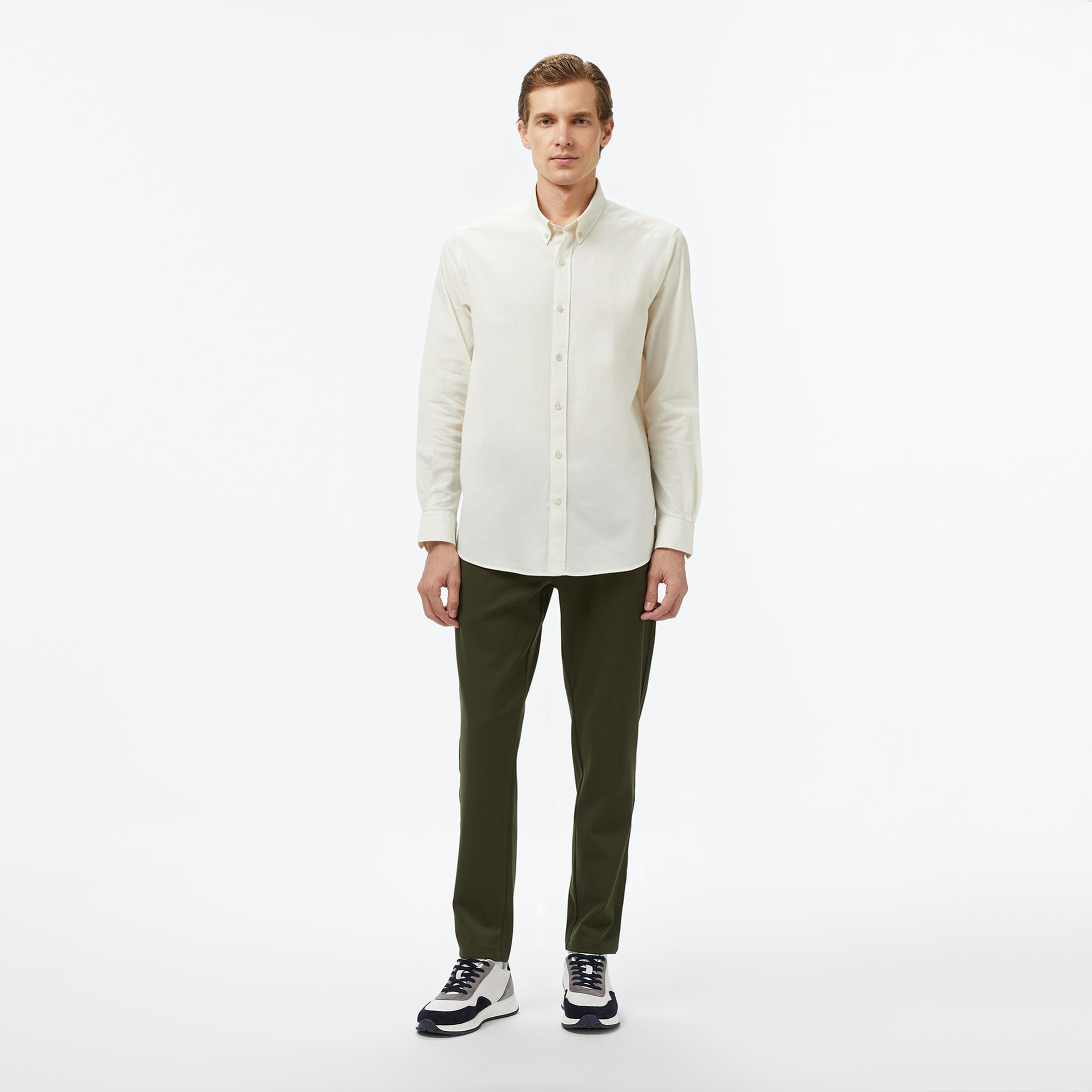 Nautica Erkek Krem Rengi Classic Fit Gömlek