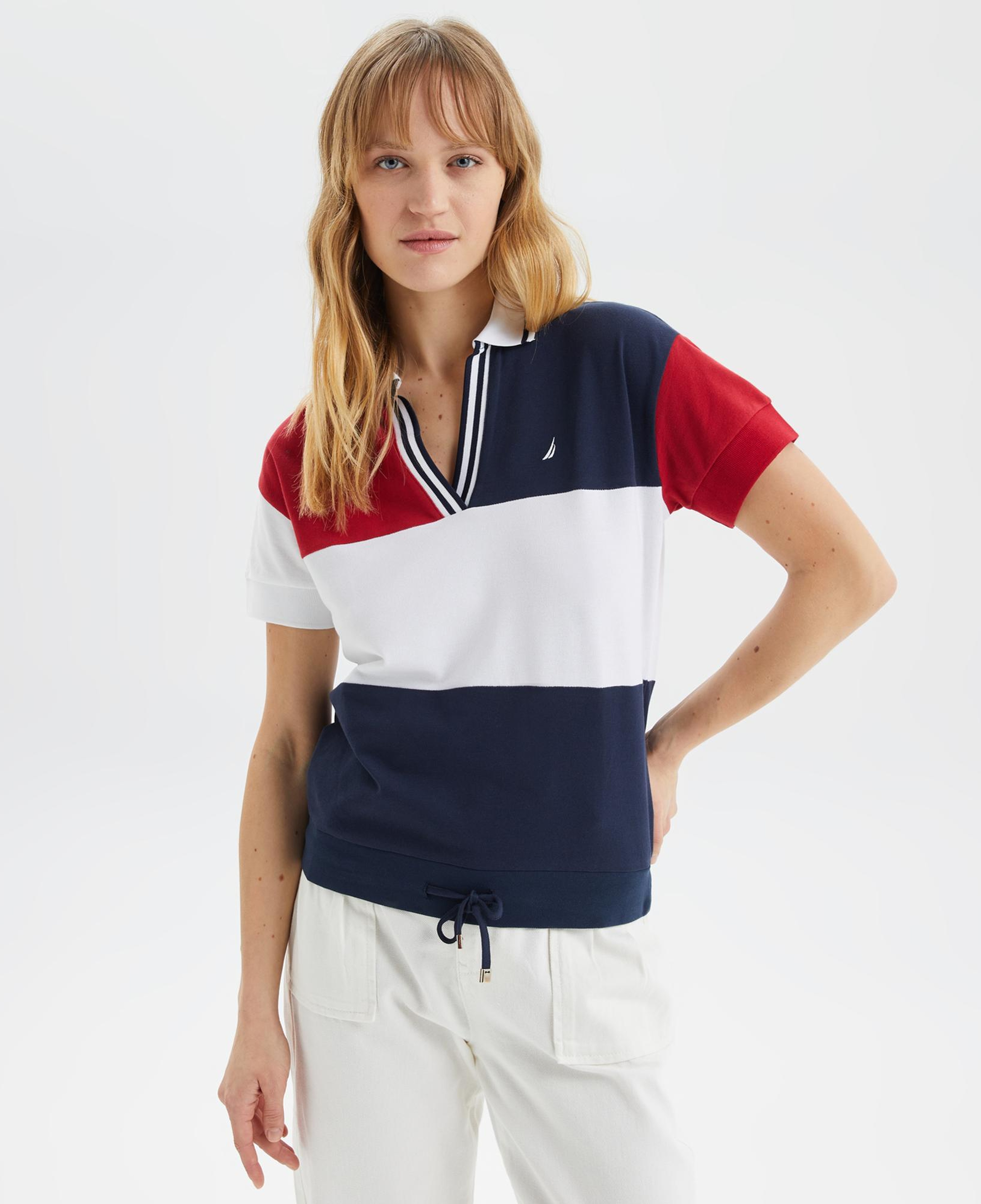 Nautica Kadın Lacivert Kısa Kollu Polo