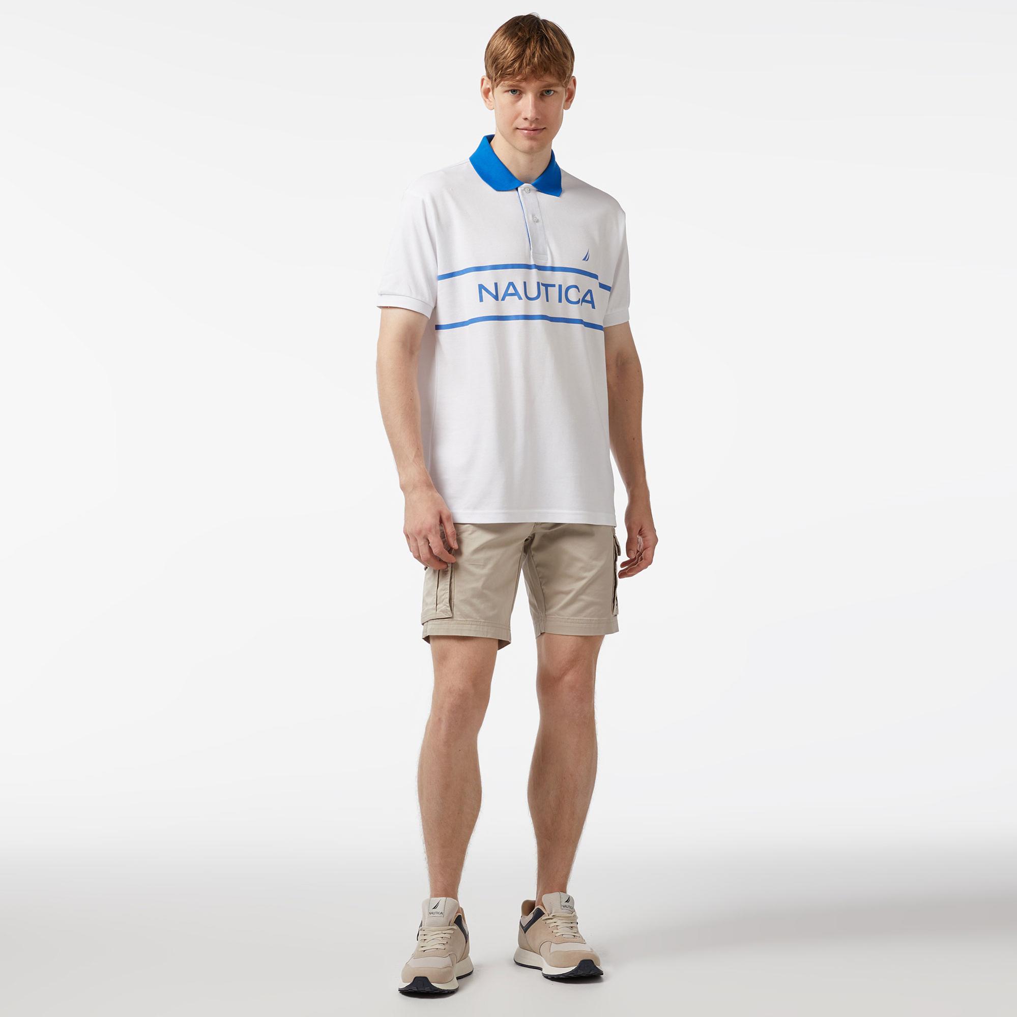 Nautica Erkek Beyaz Classic Fit Kısa Kollu Polo Yaka T-Shirt