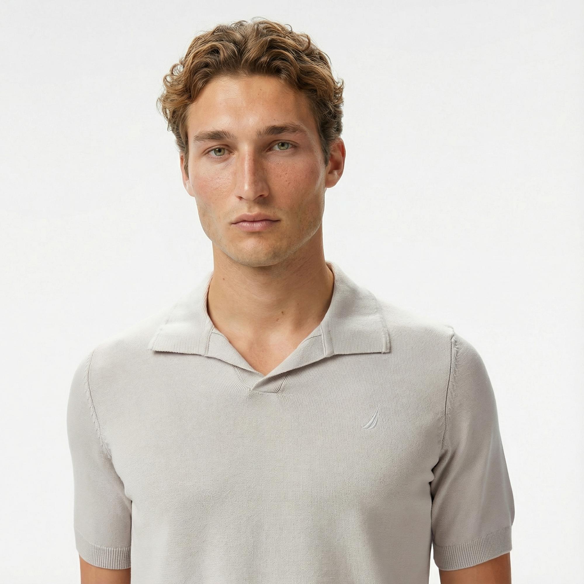 Nautica Erkek Gri Classic Fit Triko