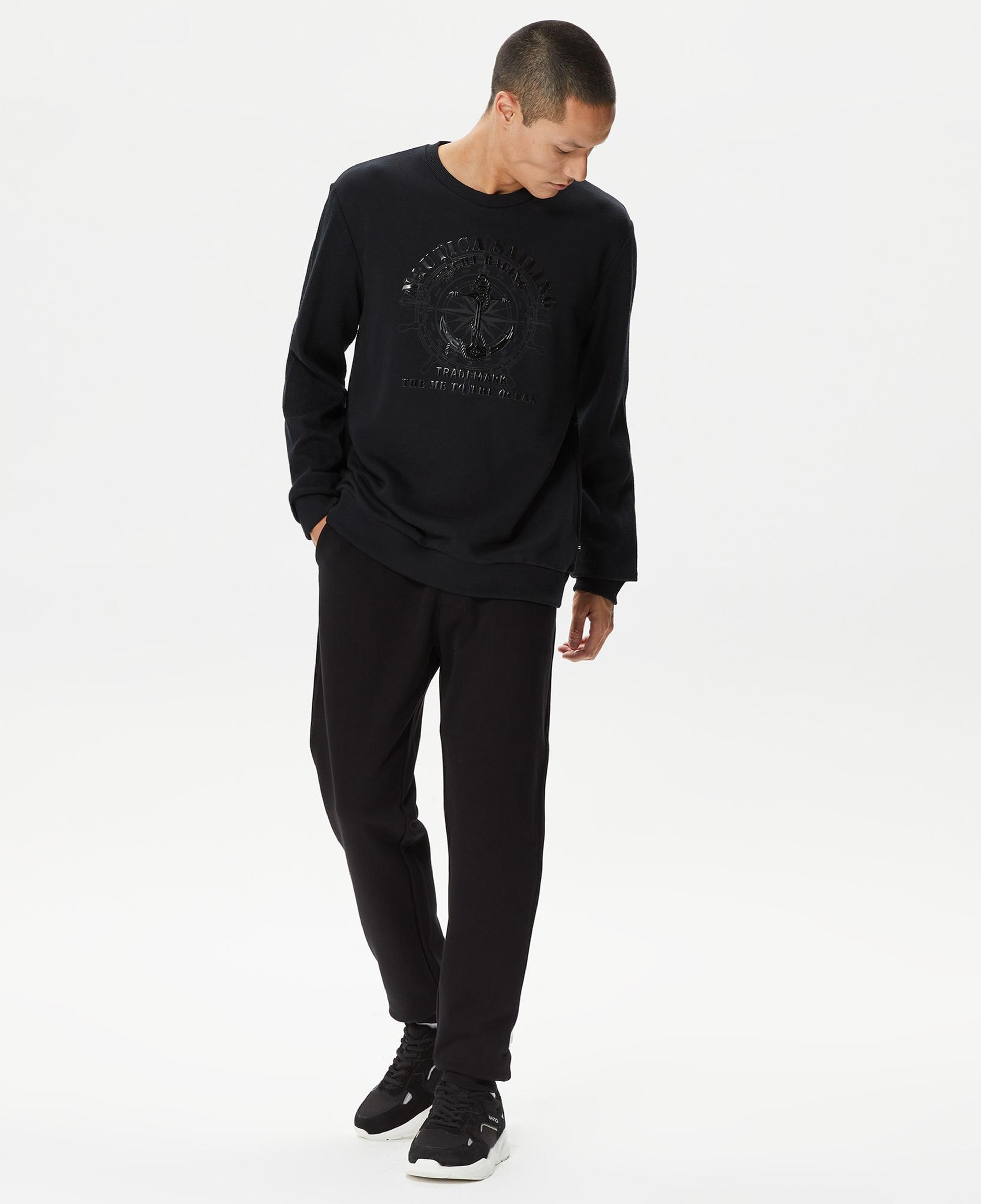 Nautica Erkek Siyah Standart Fit Sweatshirt