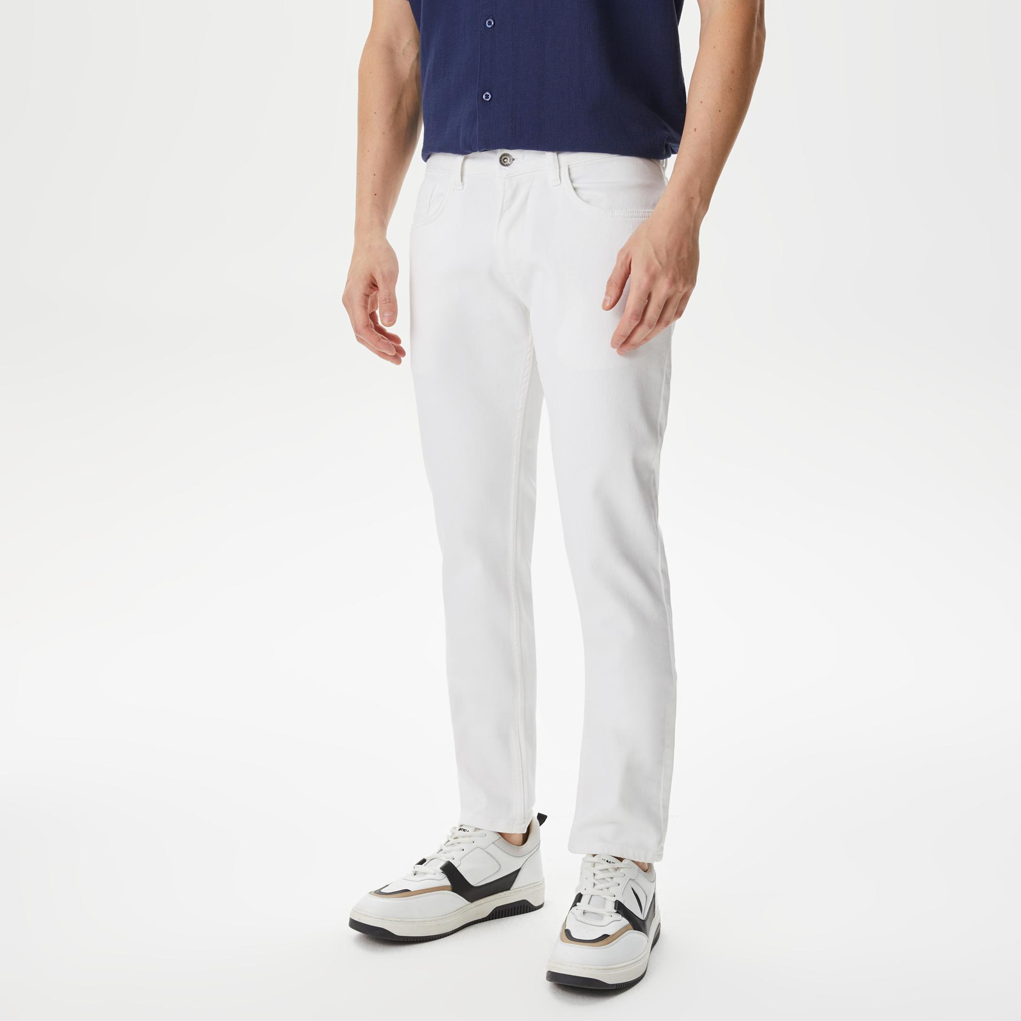 Nautica Erkek Beyaz Slim Fit Jean