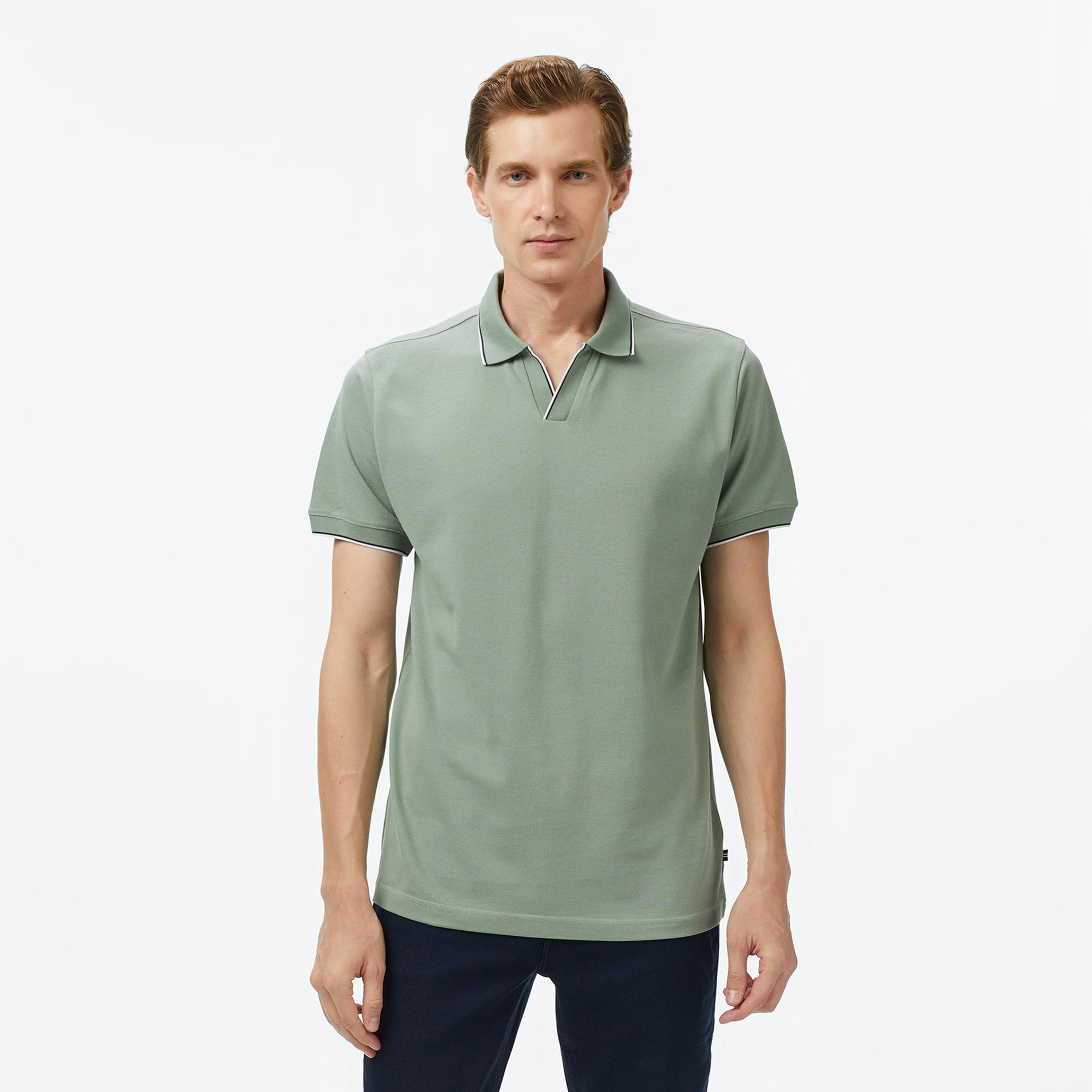 Nautica Erkek Yeşil Classic Fit Polo Yaka T-Shirt