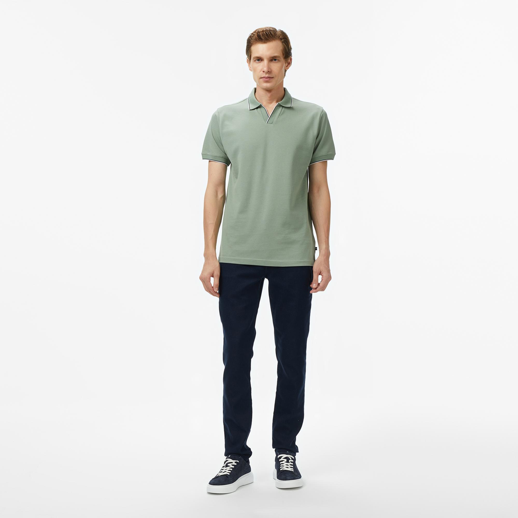Nautica Erkek Yeşil Classic Fit Polo Yaka T-Shirt
