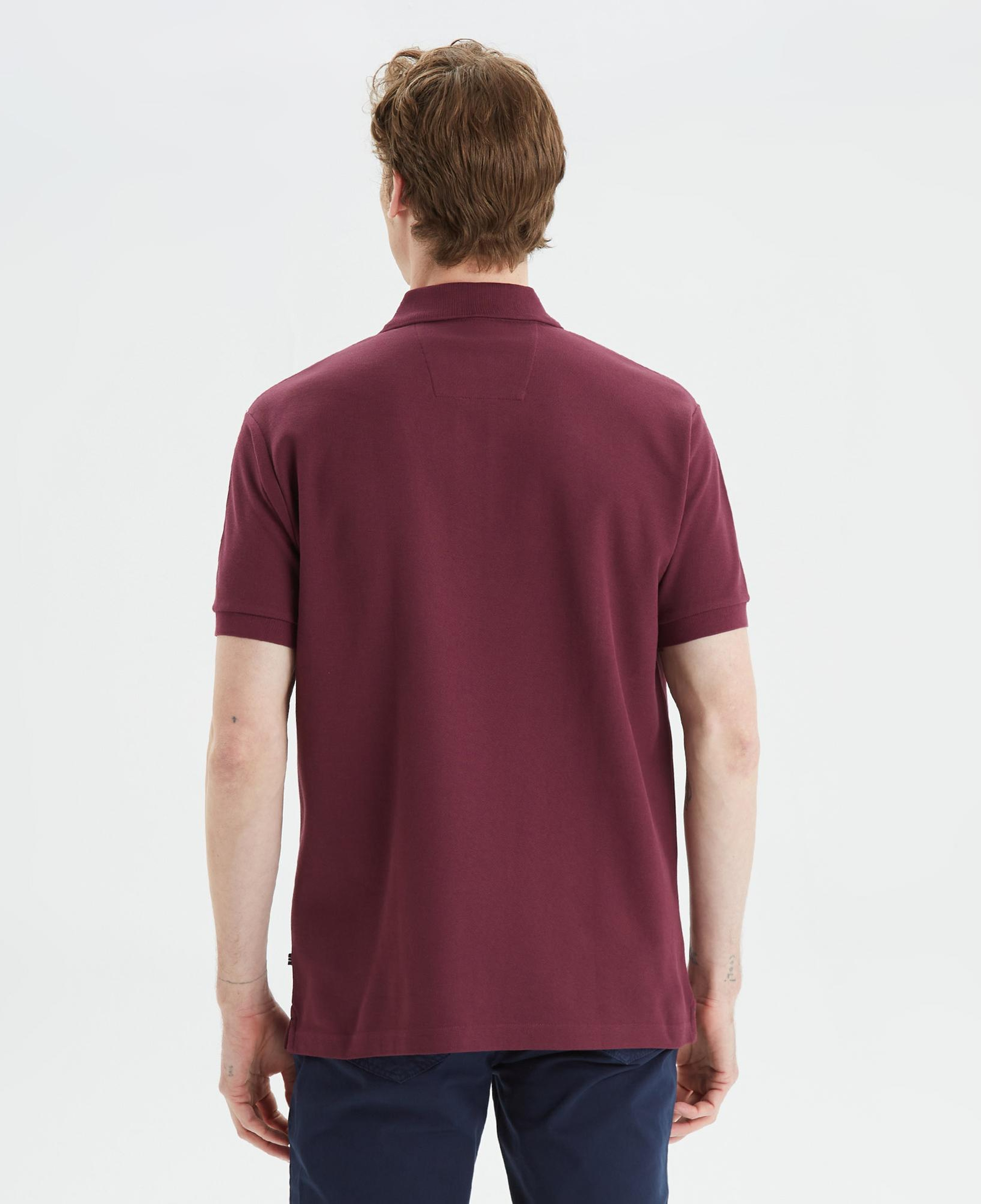 Nautica Erkek Bordo Classic Fit Kısa Kollu Polo Yaka T-Shirt