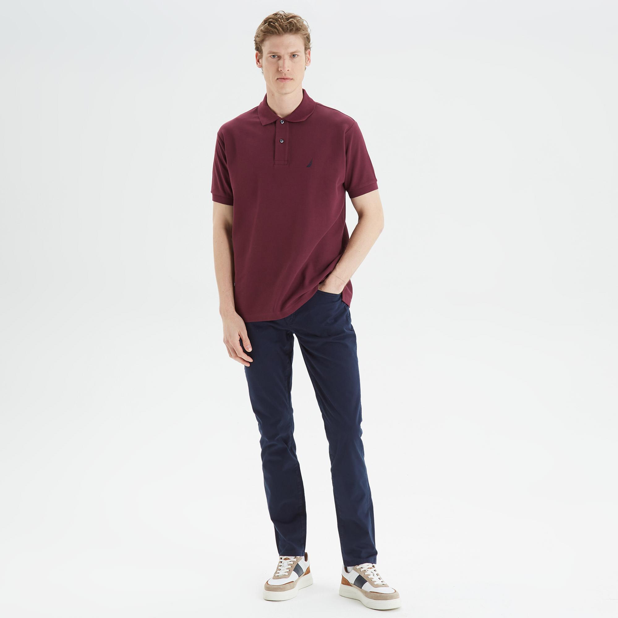 Nautica Erkek Bordo Classic Fit Kısa Kollu Polo Yaka T-Shirt