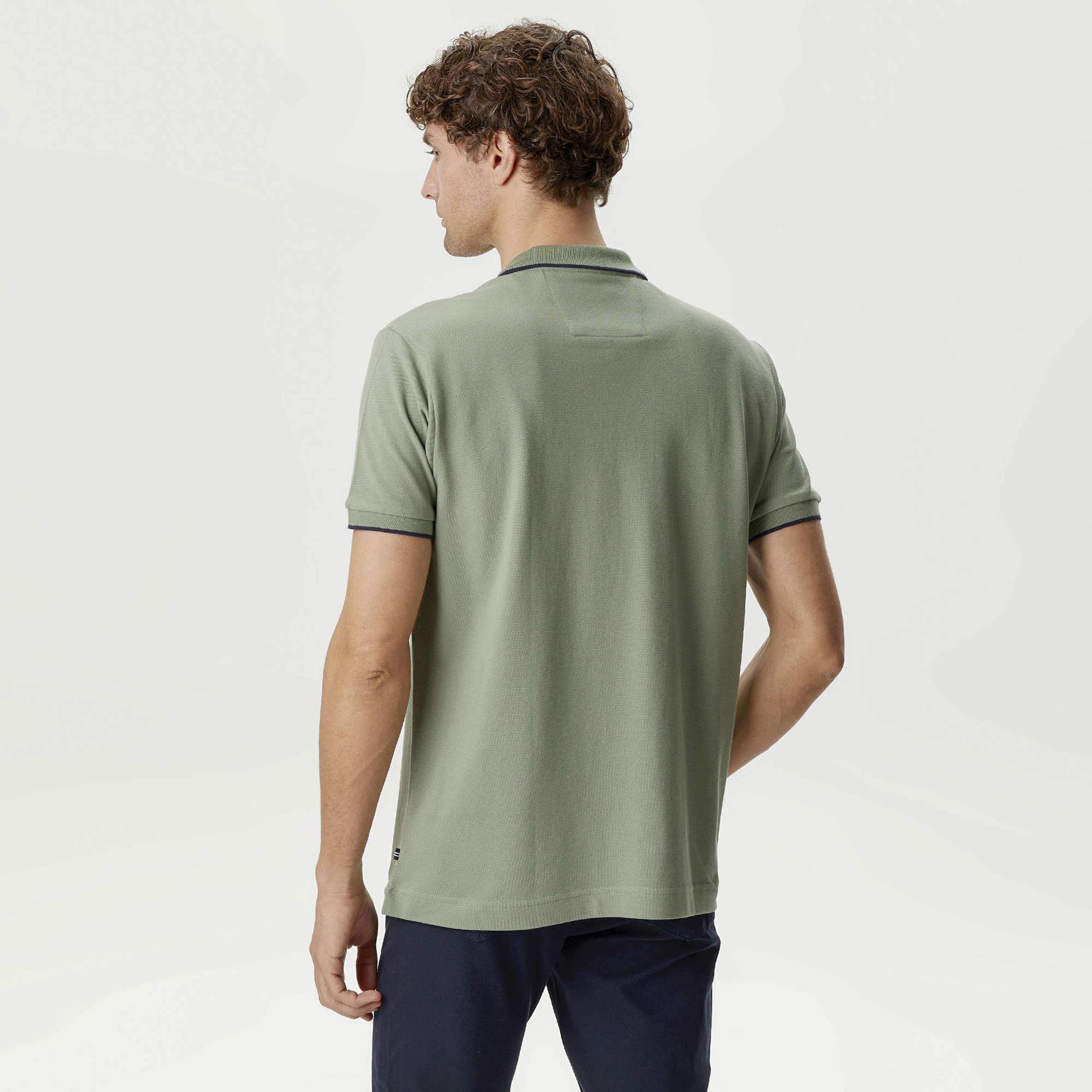 Nautica Erkek Yeşil Classic Fit Kısa Kollu Polo Yaka T-Shirt