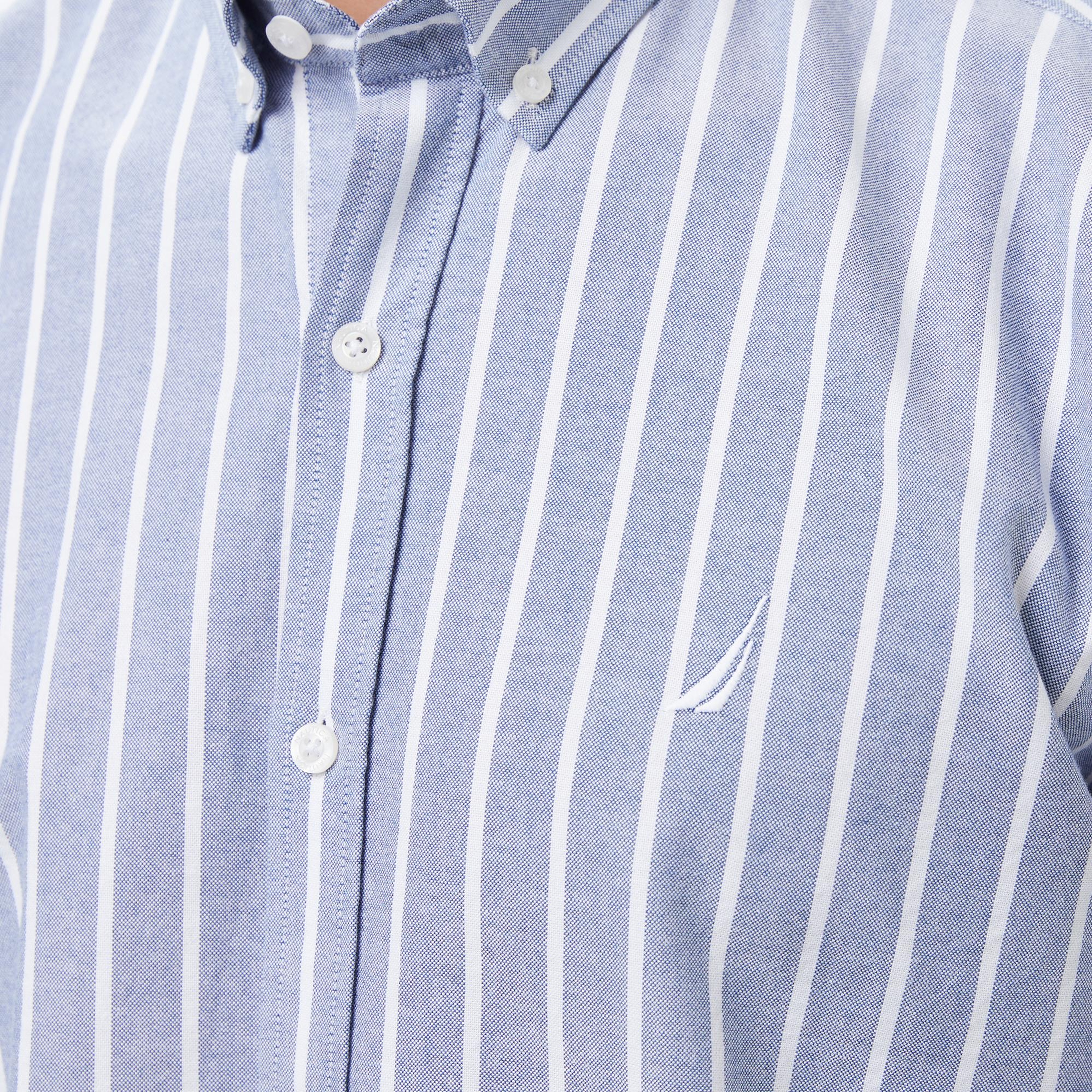 Nautica Erkek Lacivert Classic Fit Çizgili Gömlek