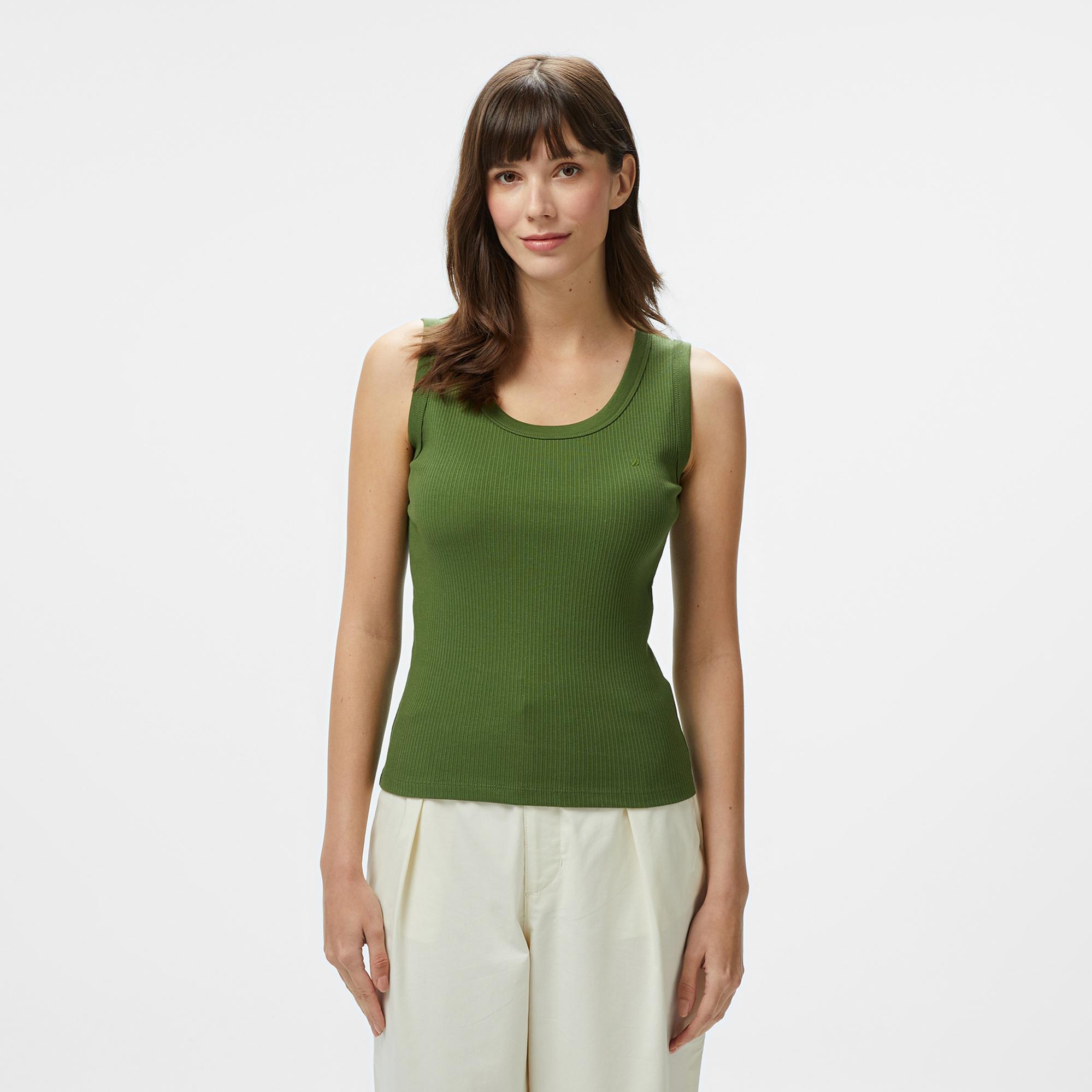 Nautica Kadın Yeşil Slim Fit T-Shirt