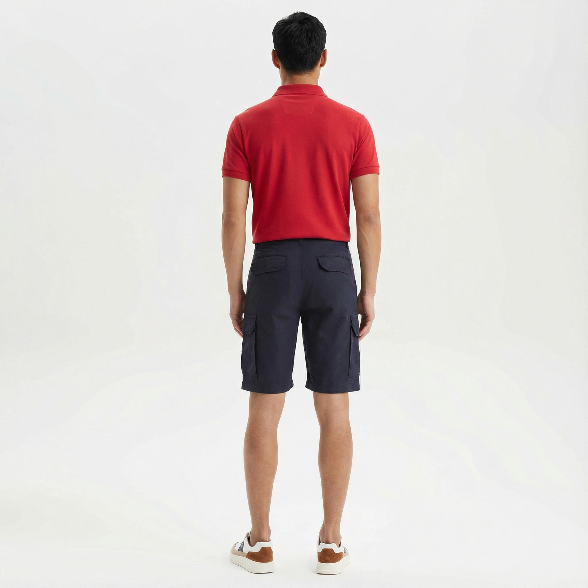 Nautica Erkek Lacivert Keten Kargo Bermuda Şort