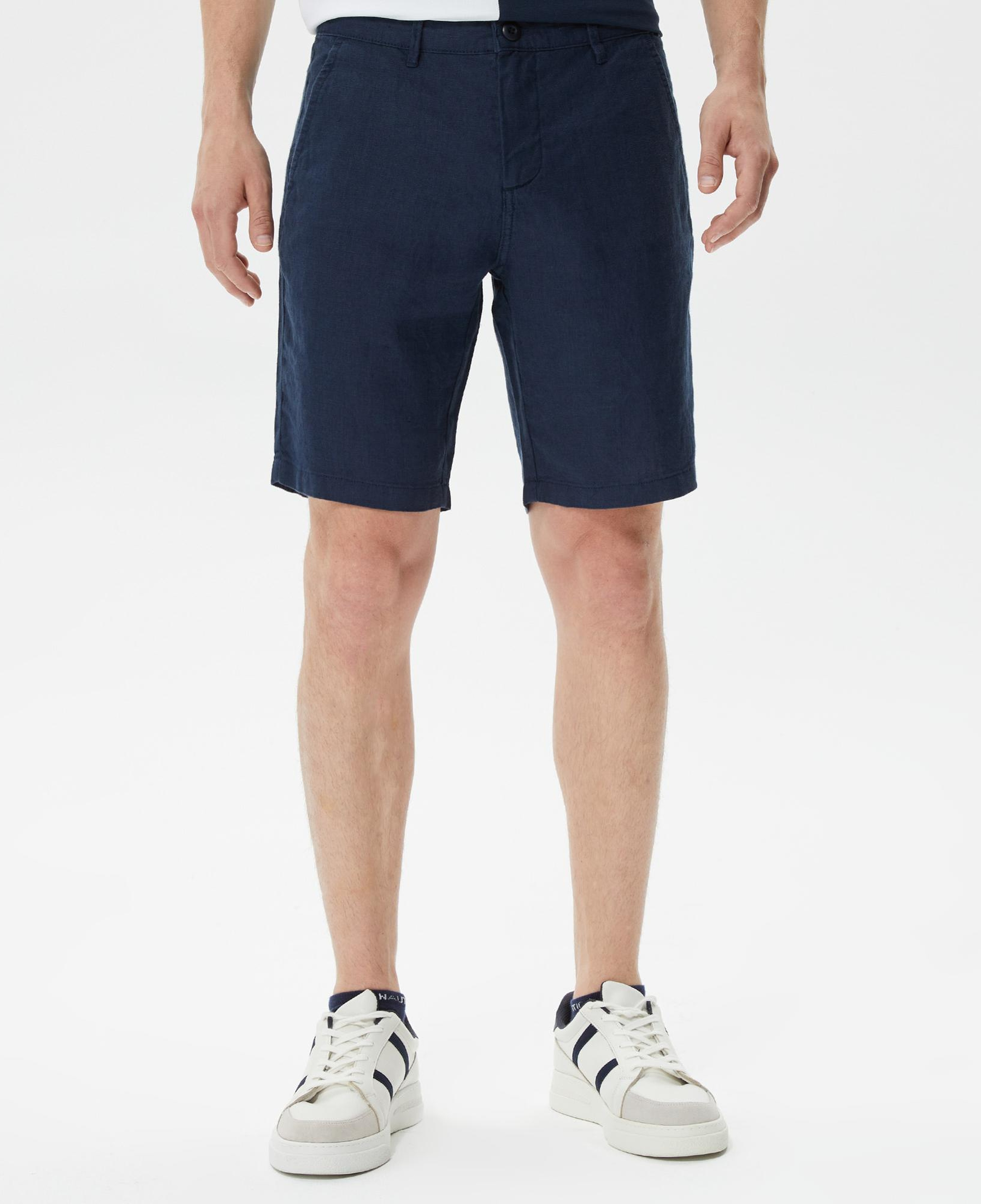 Nautica Erkek Lacivert Keten Bermuda