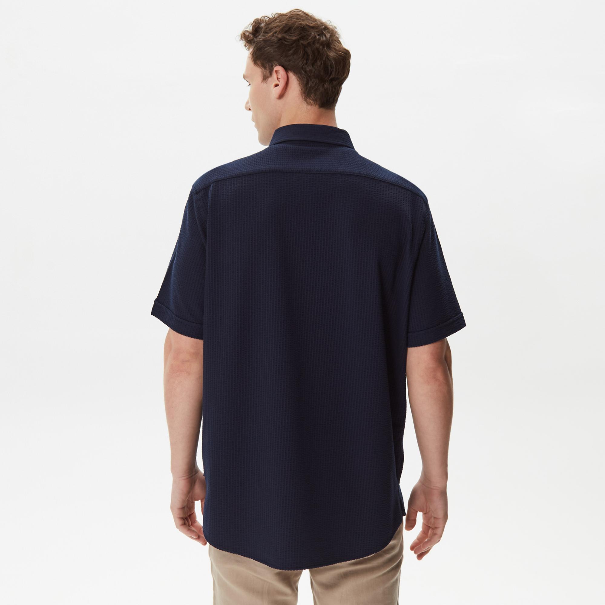 Nautica Erkek Lacivert Classic Fit Kısa Kollu Gömlek