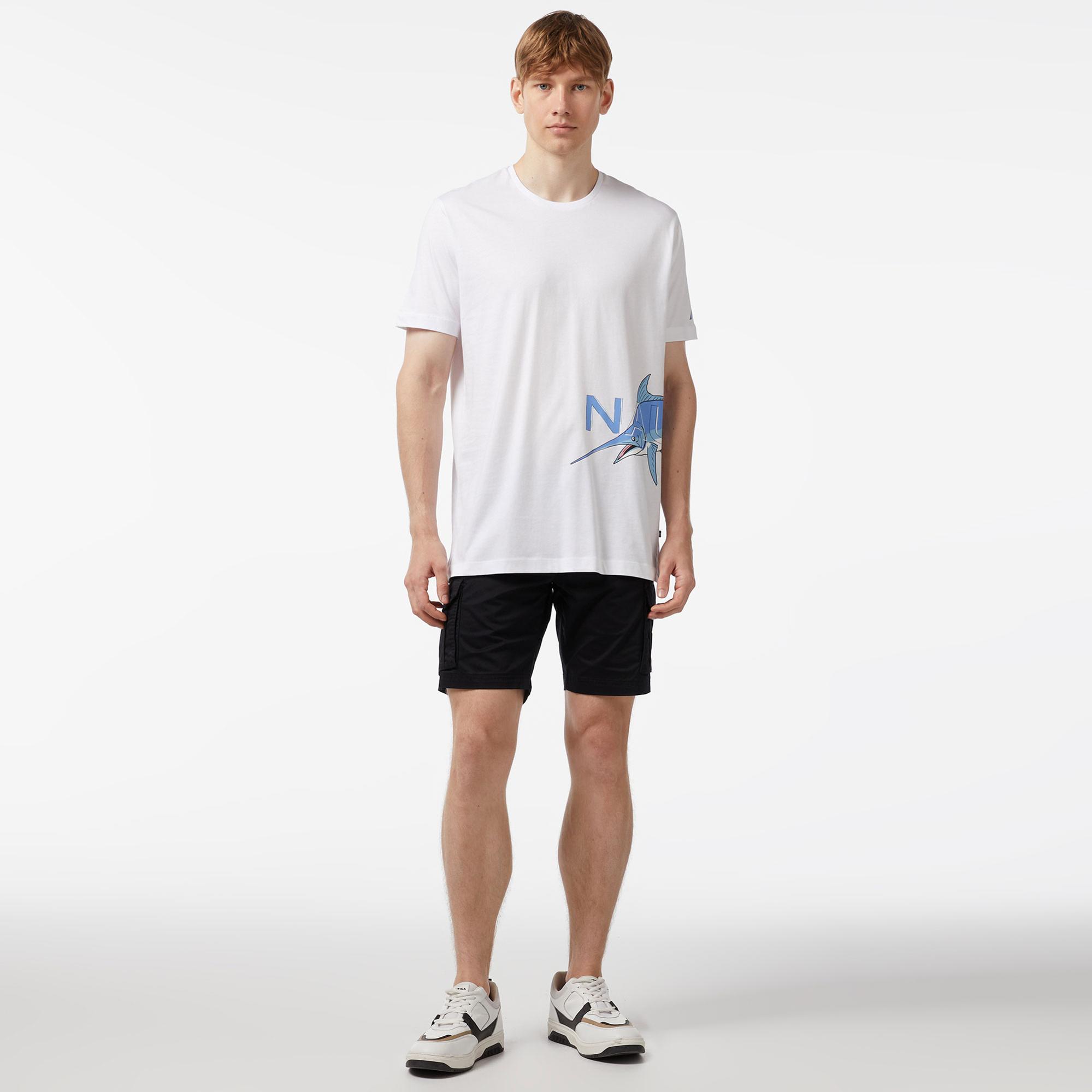 Nautica Erkek Beyaz Standart Fit T-Shirt