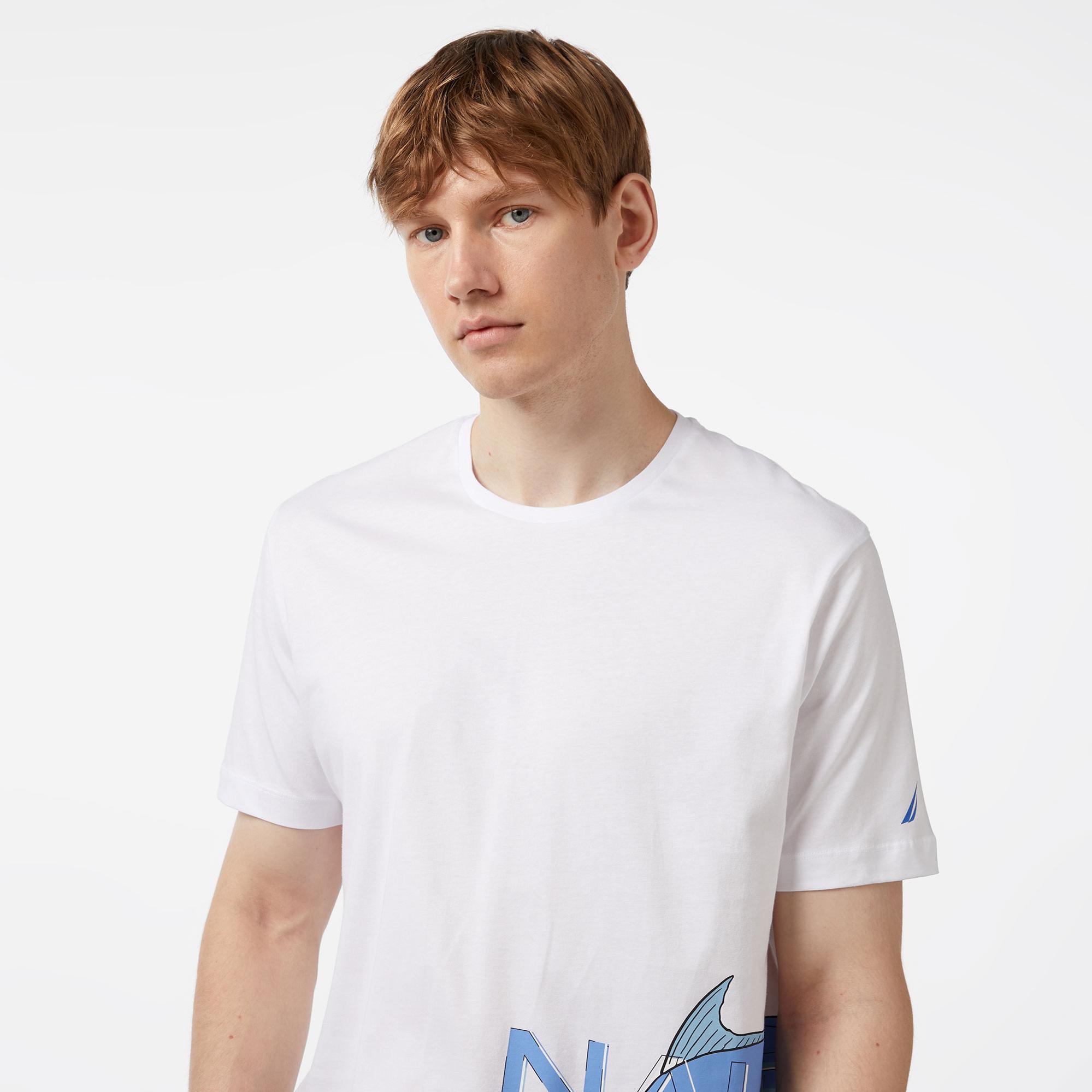 Nautica Erkek Beyaz Standart Fit T-Shirt