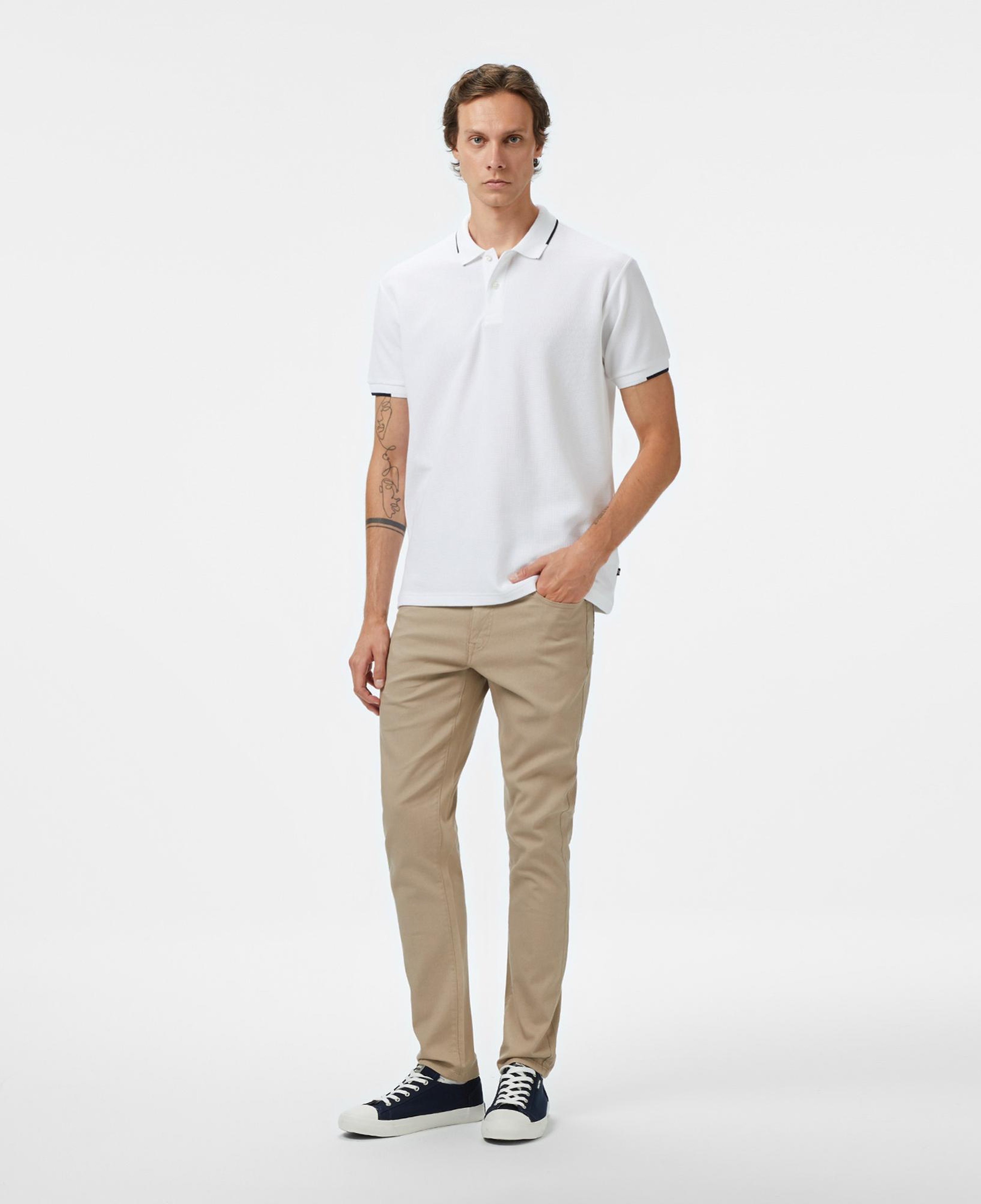 Nautica Erkek Beyaz Classic Fit Polo Yaka T-Shirt
