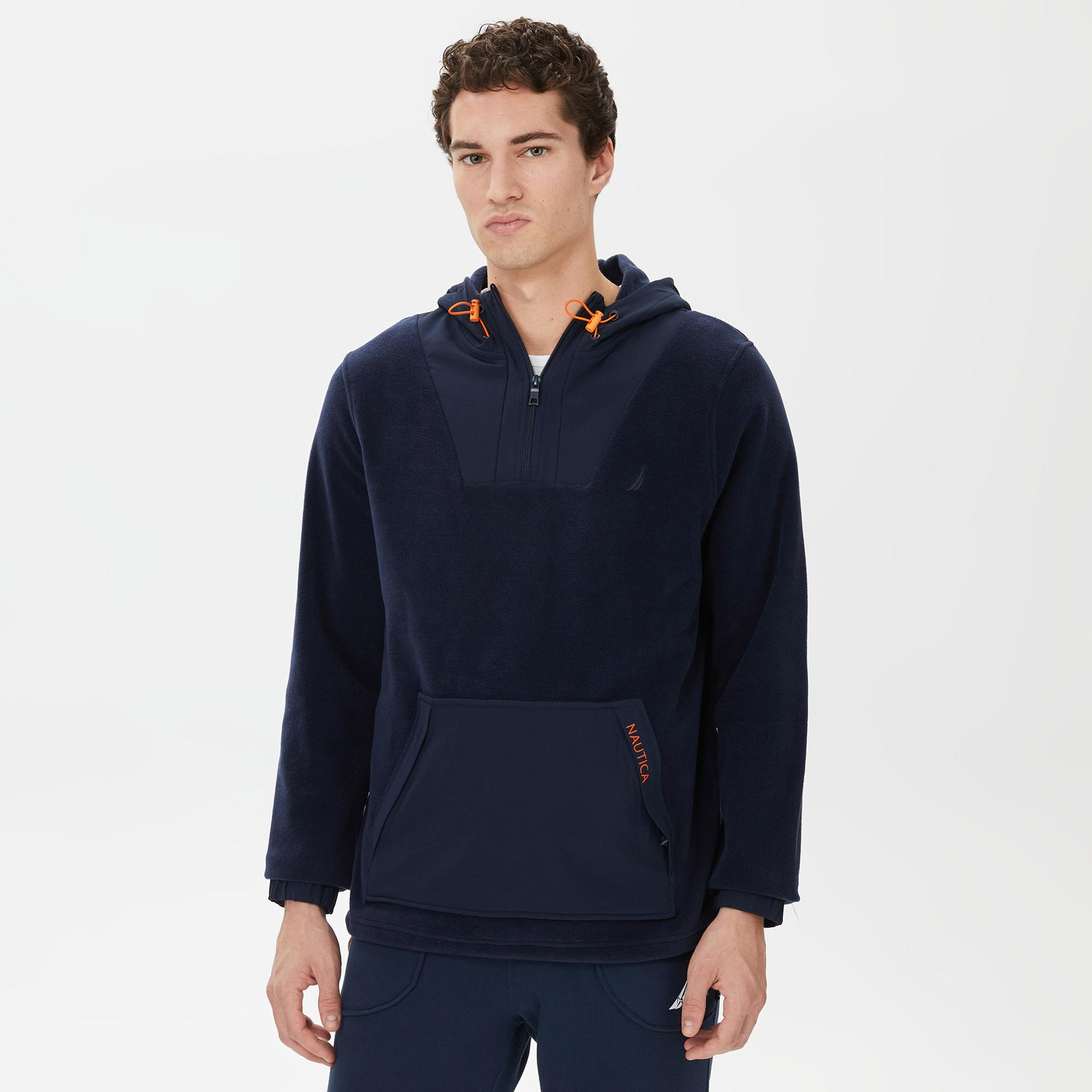 Nautica Erkek Lacivert Standart Fit Kapüşonlu Sweatshirt