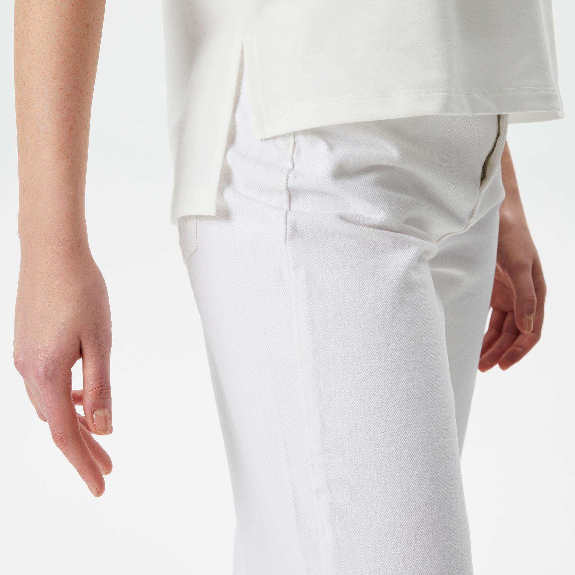 Nautica Kadın Beyaz Regular Fit Çizgili T-Shirt