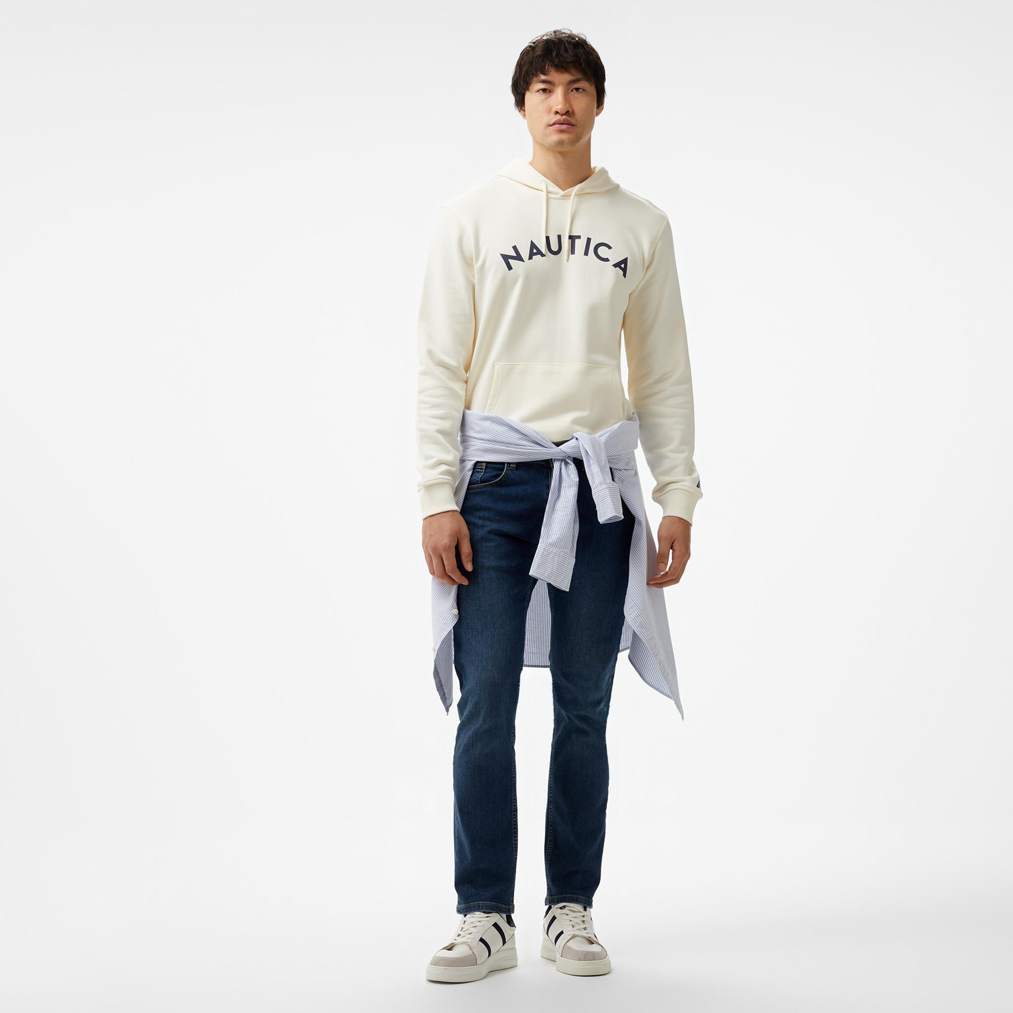 Nautica Erkek Krem Rengi Standart Fit Sweatshirt