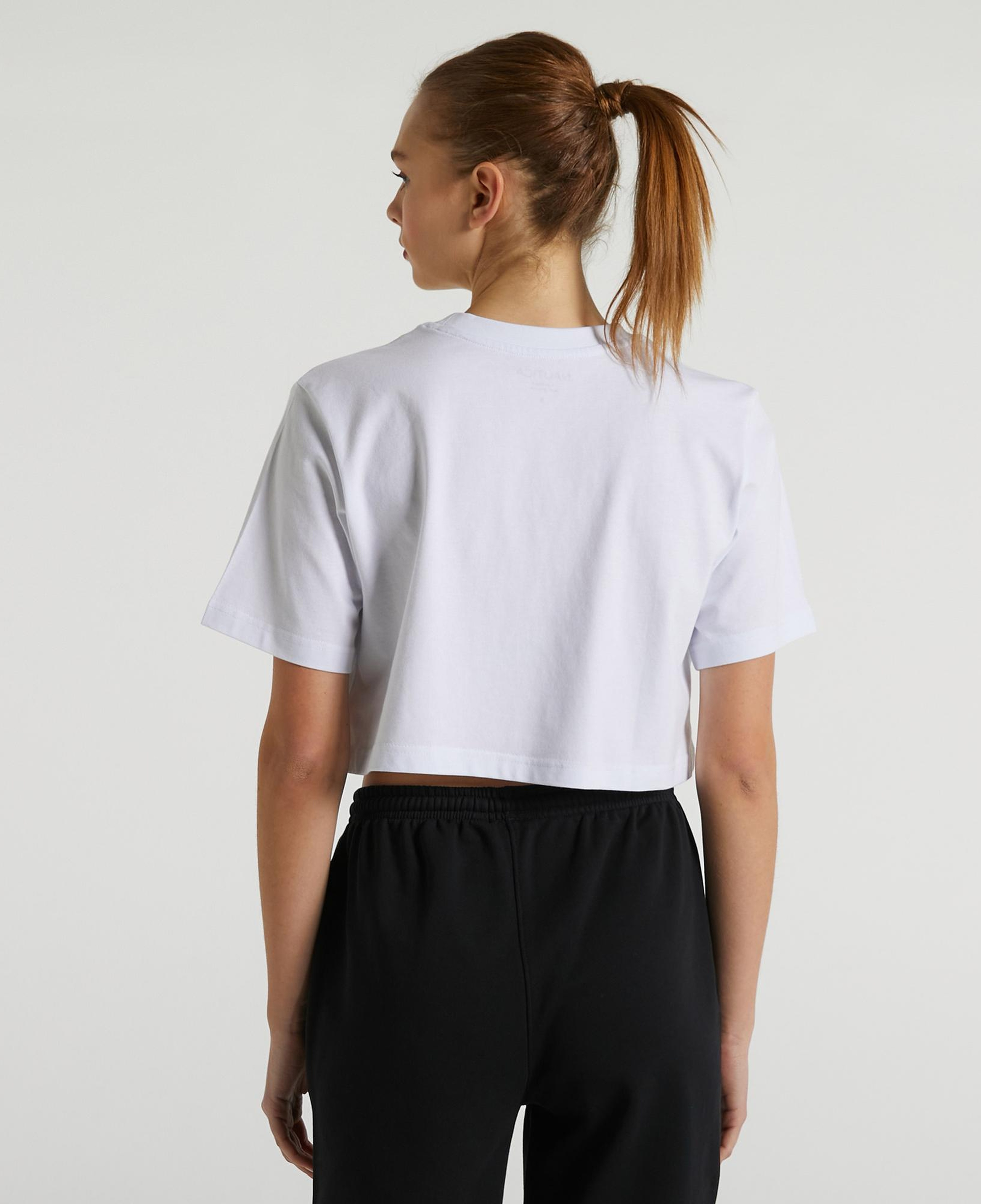 Nautica Kadın Beyaz Relaxed Fit Crop T-Shirt