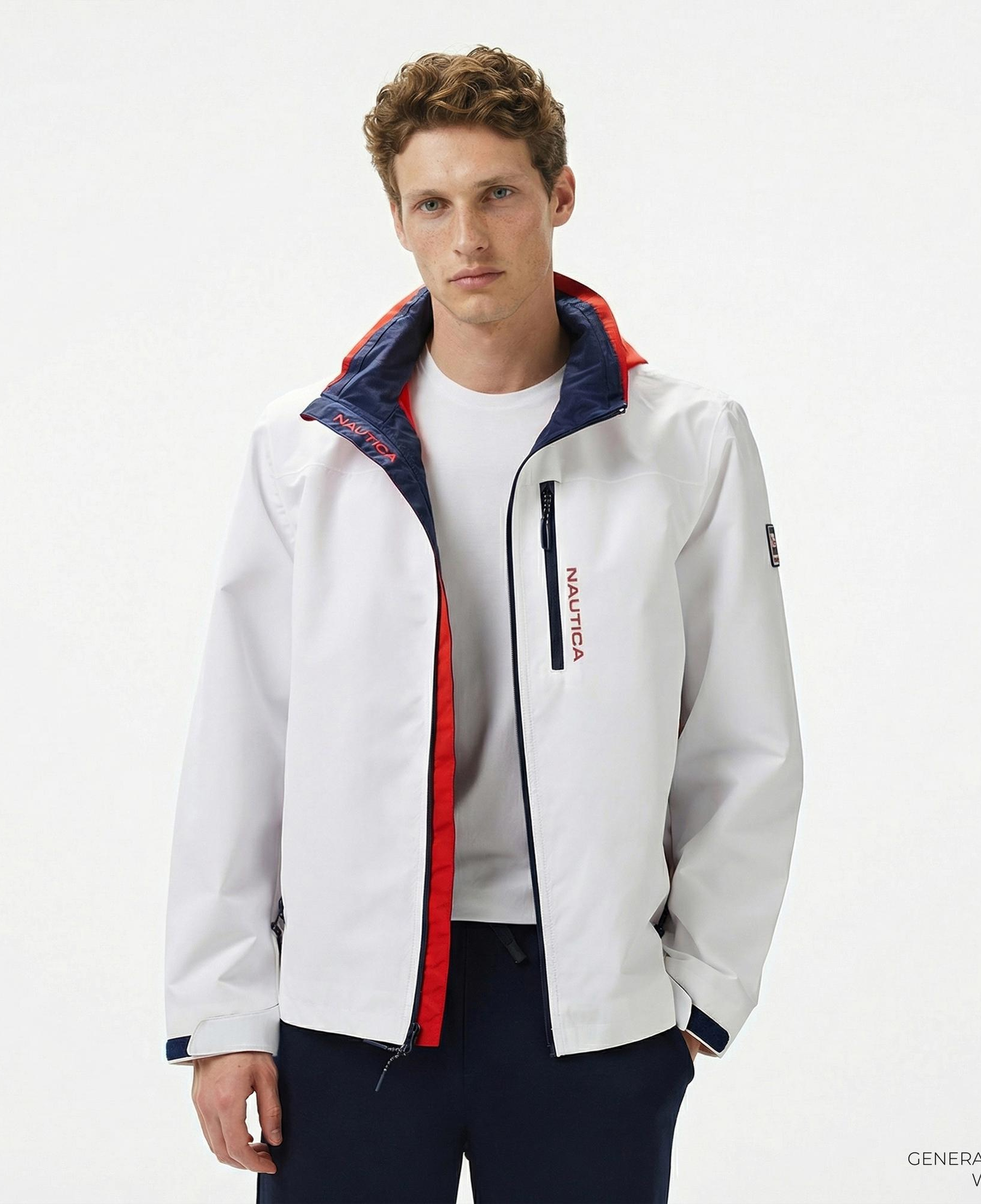 Nautica Erkek Beyaz Regular Fit Dik Yaka Mont