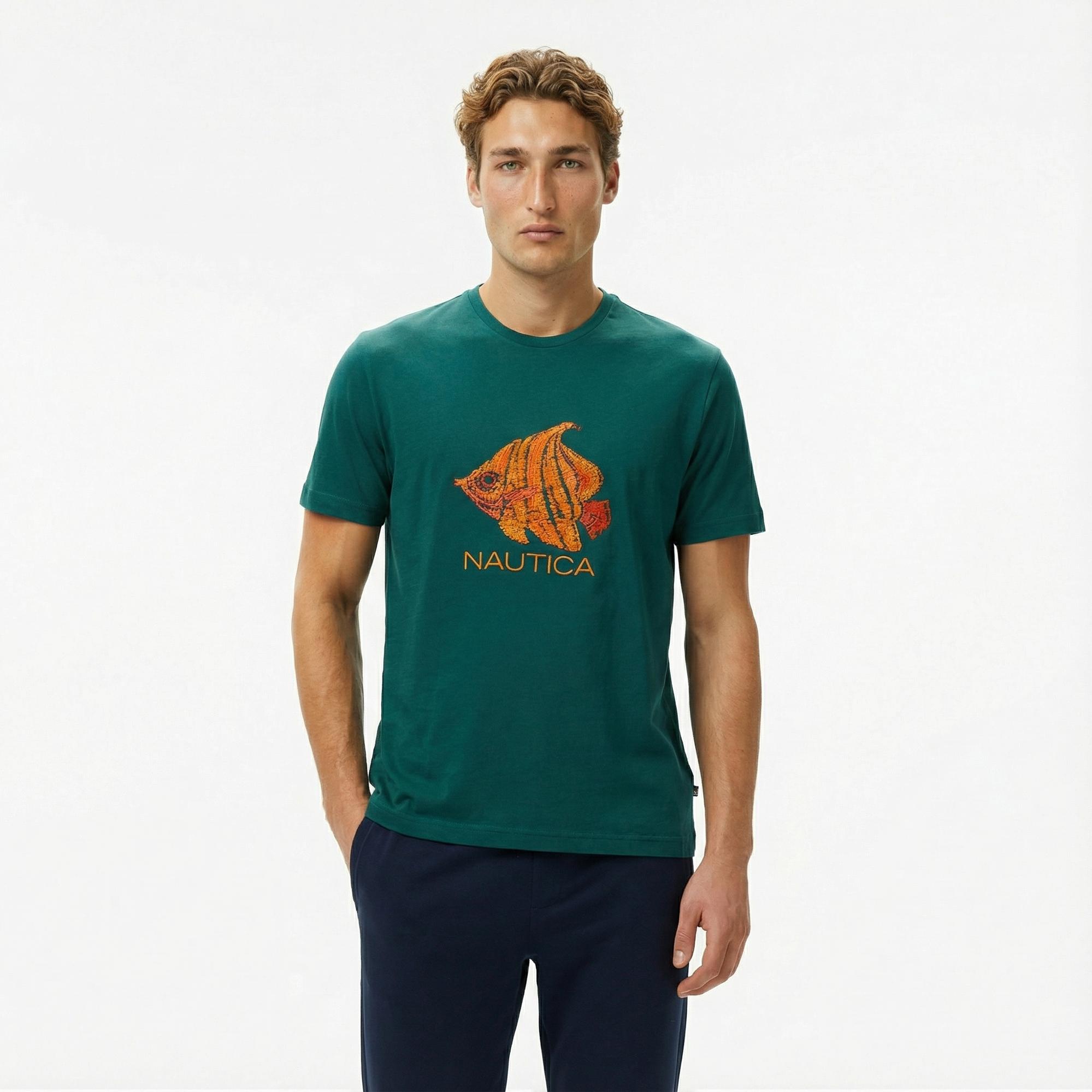 Nautica Erkek Yeşil Regular Fit T-Shirt
