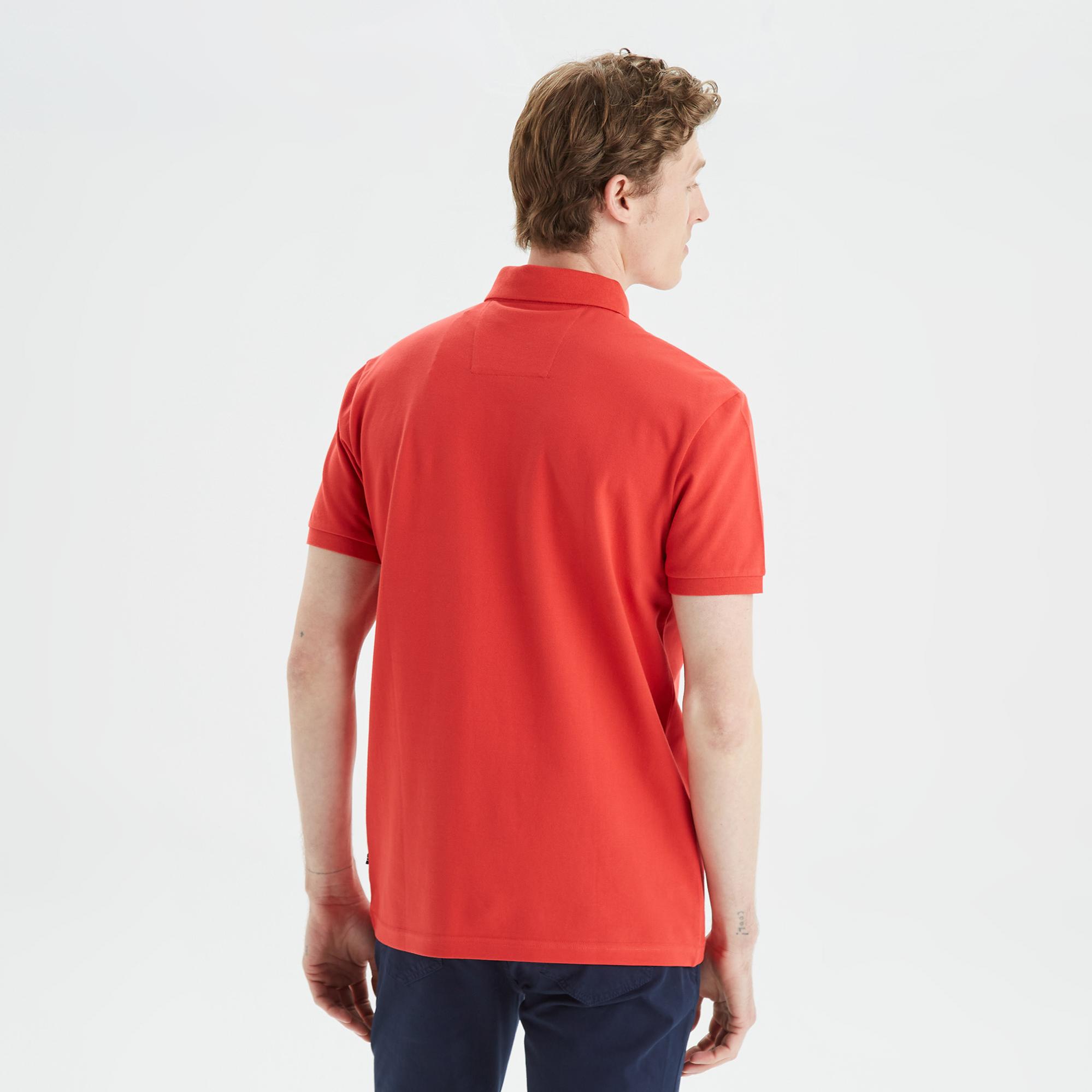 Nautica Erkek Kırmızı Slim Fit Kısa Kollu Polo Yaka T-Shirt