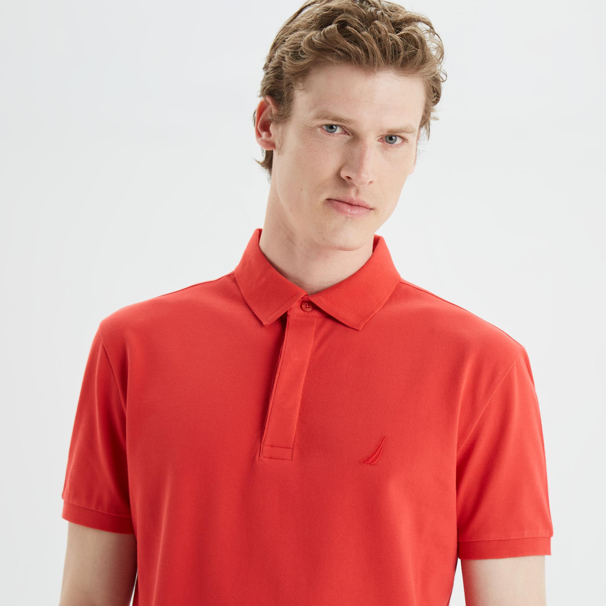 Nautica Erkek Kırmızı Slim Fit Kısa Kollu Polo Yaka T-Shirt