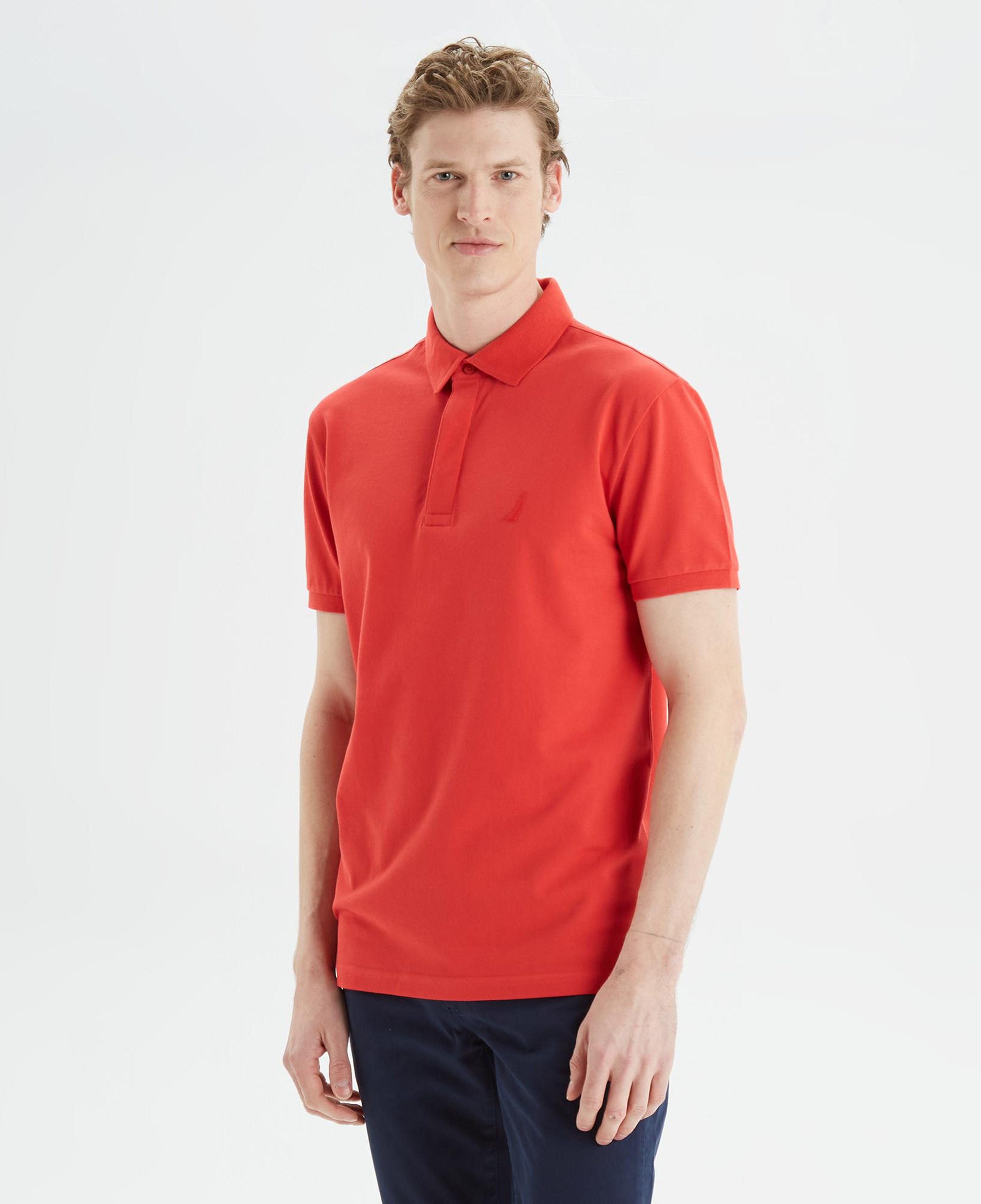 Nautica Erkek Kırmızı Slim Fit Kısa Kollu Polo Yaka T-Shirt